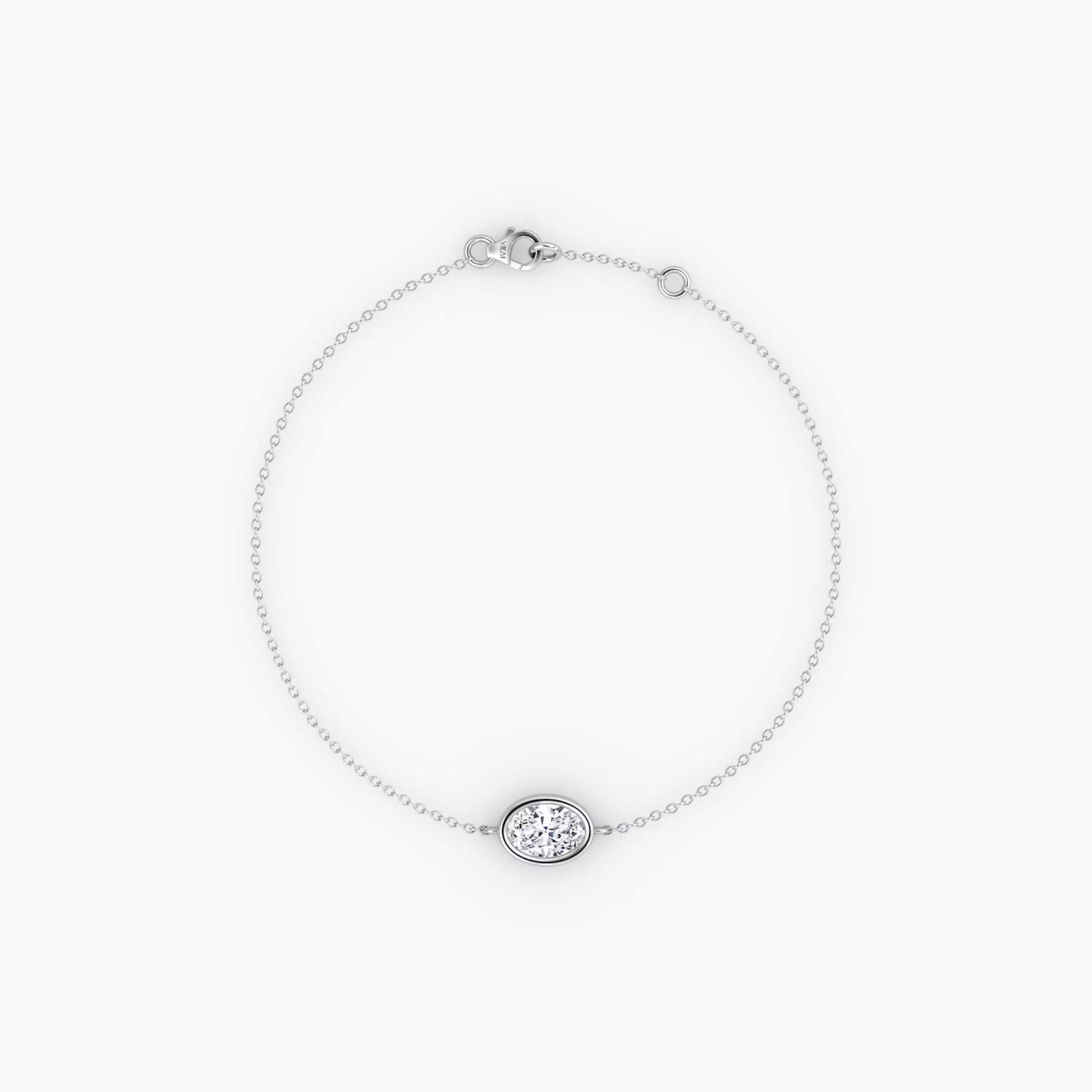 Bezel Solitaire Bracelet | Oval | 14k | White Gold | caratWeight: 0.25ct