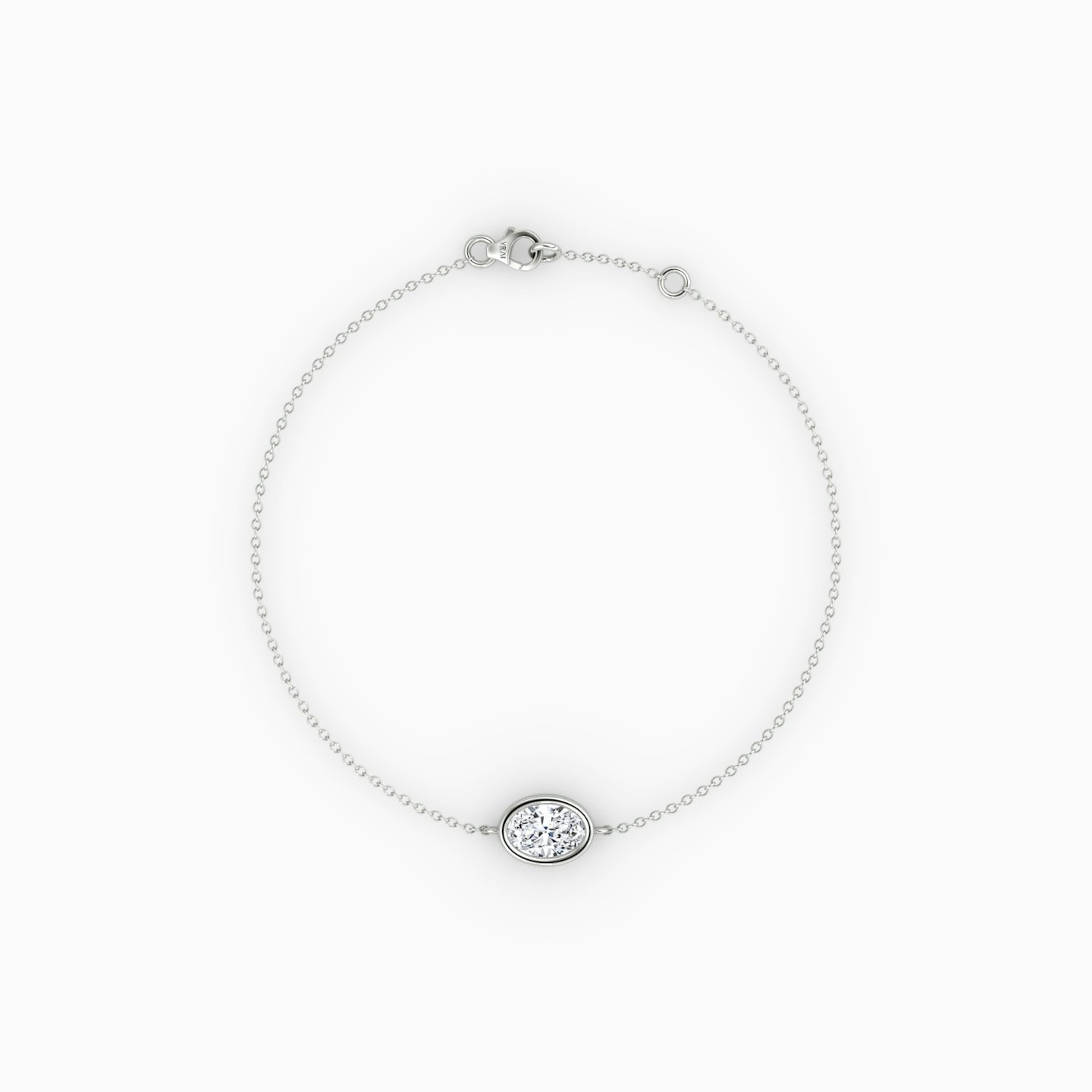 Bezel Solitaire Bracelet | Oval | 14k | White Gold | caratWeight: 0.25ct