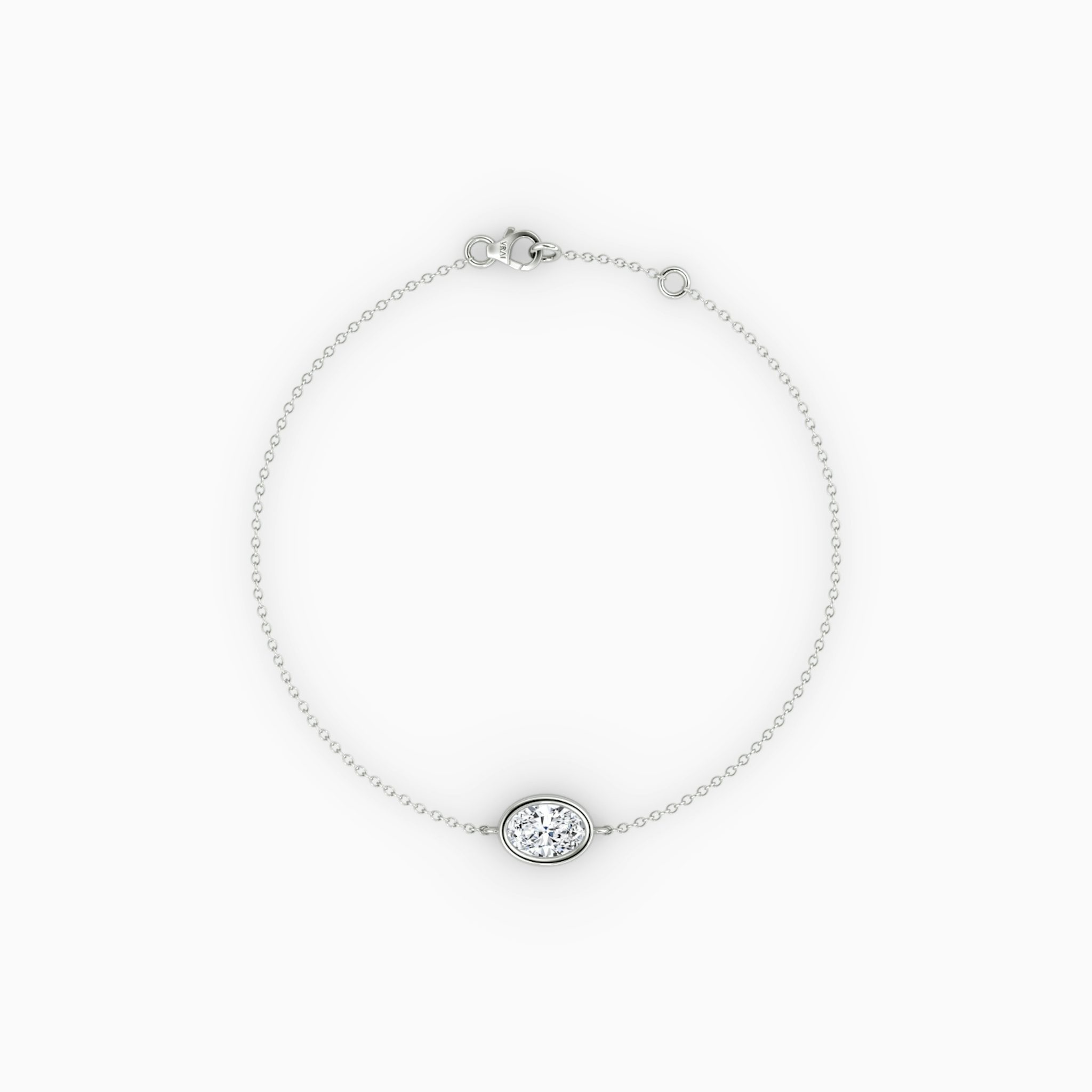 Bezel Solitaire Bracelet | Oval | 14k | White Gold | caratWeight: 0.25ct