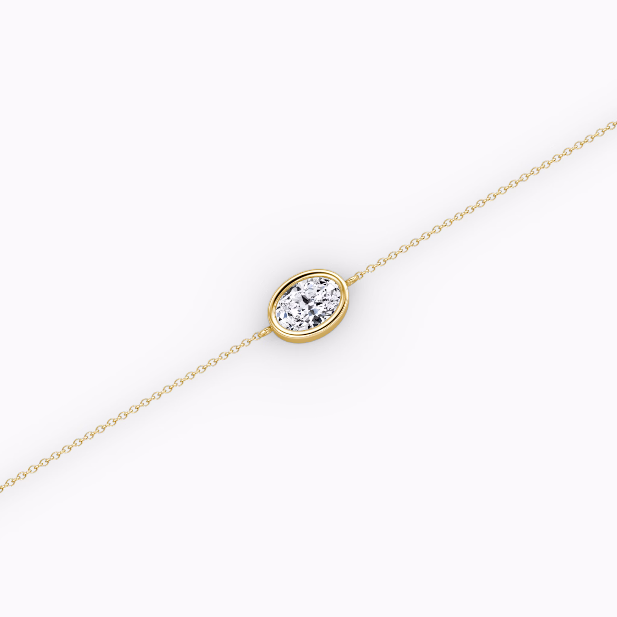 Bezel Solitaire Bracelet | Oval | 14k | Yellow Gold | caratWeight: 0.50ct