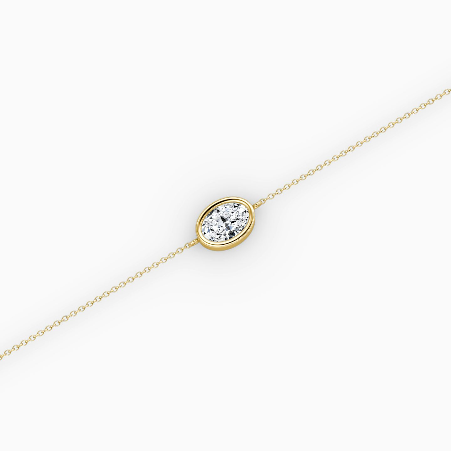 Bezel Solitaire Bracelet | Oval | 14k | Yellow Gold | caratWeight: 0.50ct