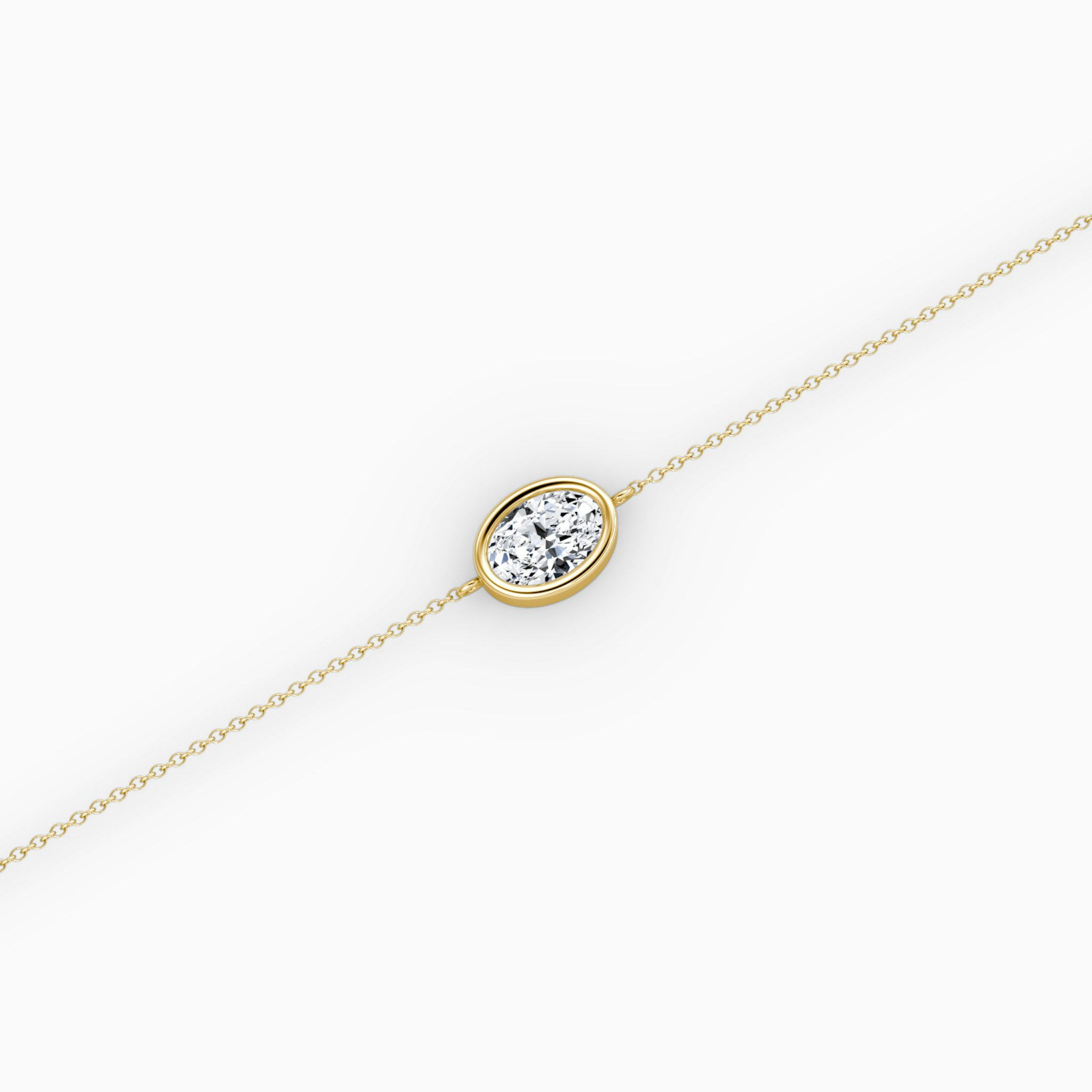 Bezel Solitaire Bracelet | Oval | 14k | Yellow Gold | caratWeight: 0.50ct