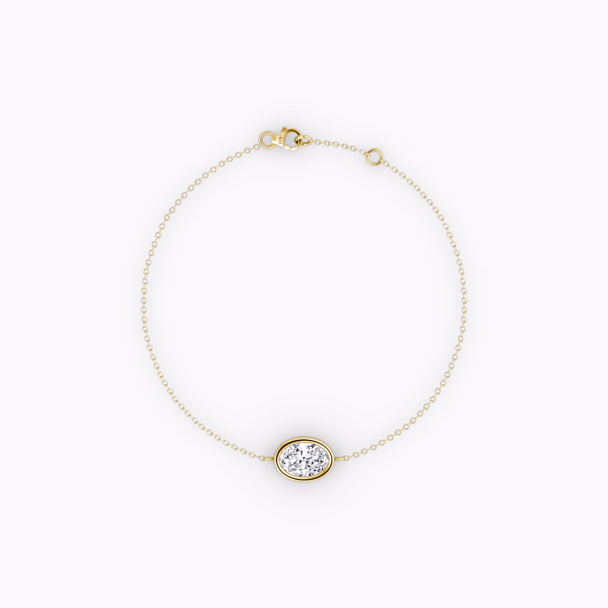 Bezel Solitaire Bracelet | Oval | 14k | Yellow Gold | caratWeight: 0.50ct