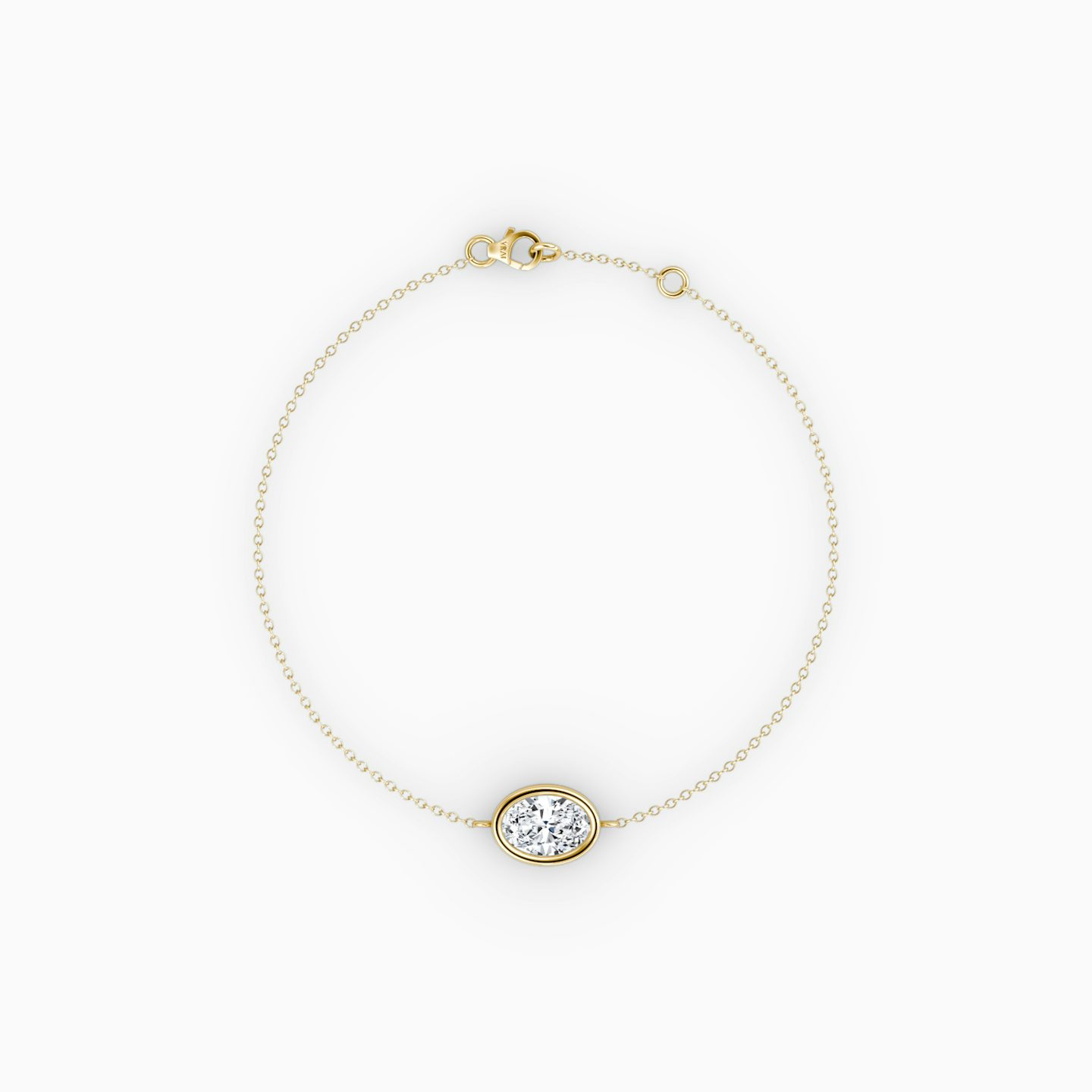 Bezel Solitaire Bracelet | Oval | 14k | Yellow Gold | caratWeight: 0.50ct