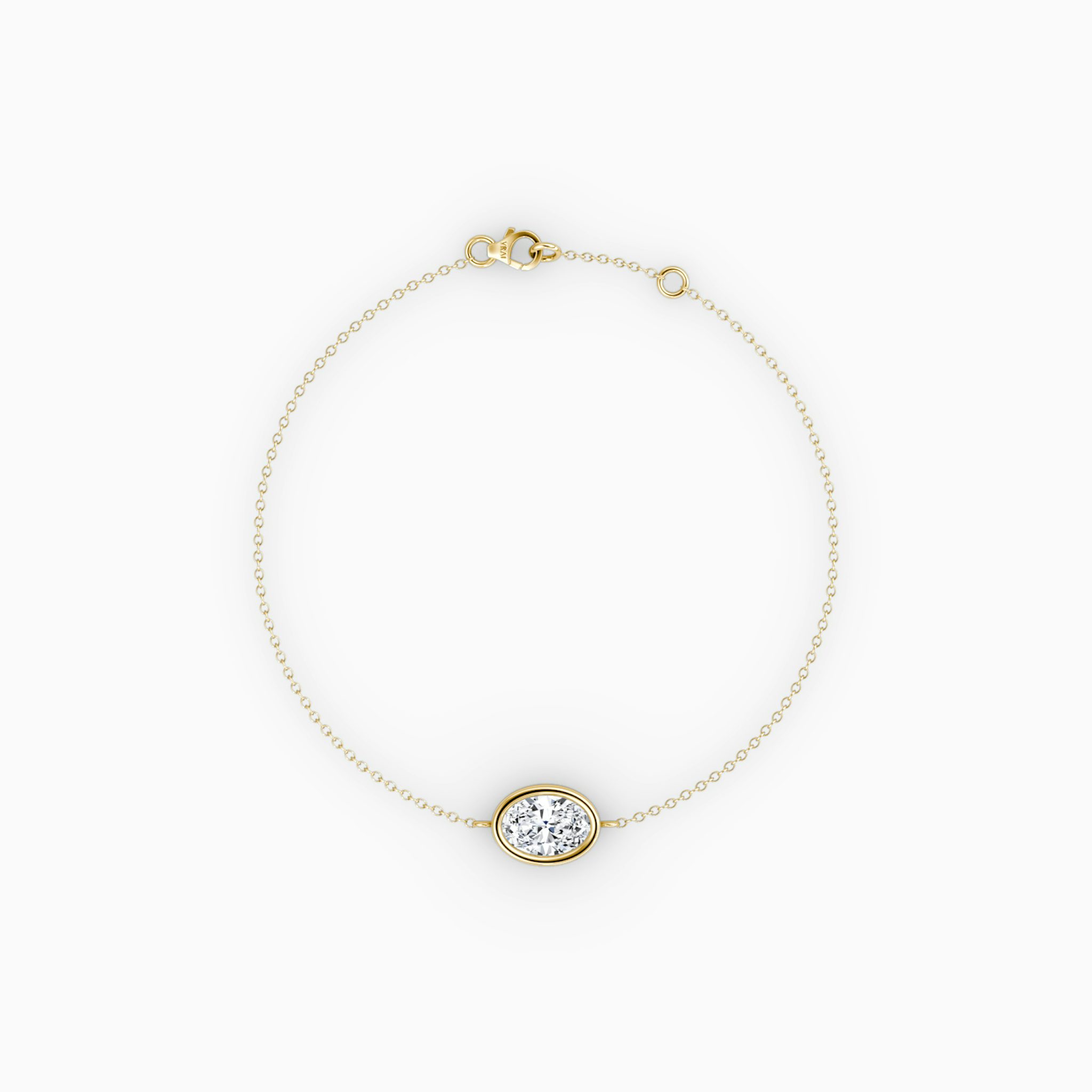 Bezel Solitaire Bracelet | Oval | 14k | Yellow Gold | caratWeight: 0.50ct