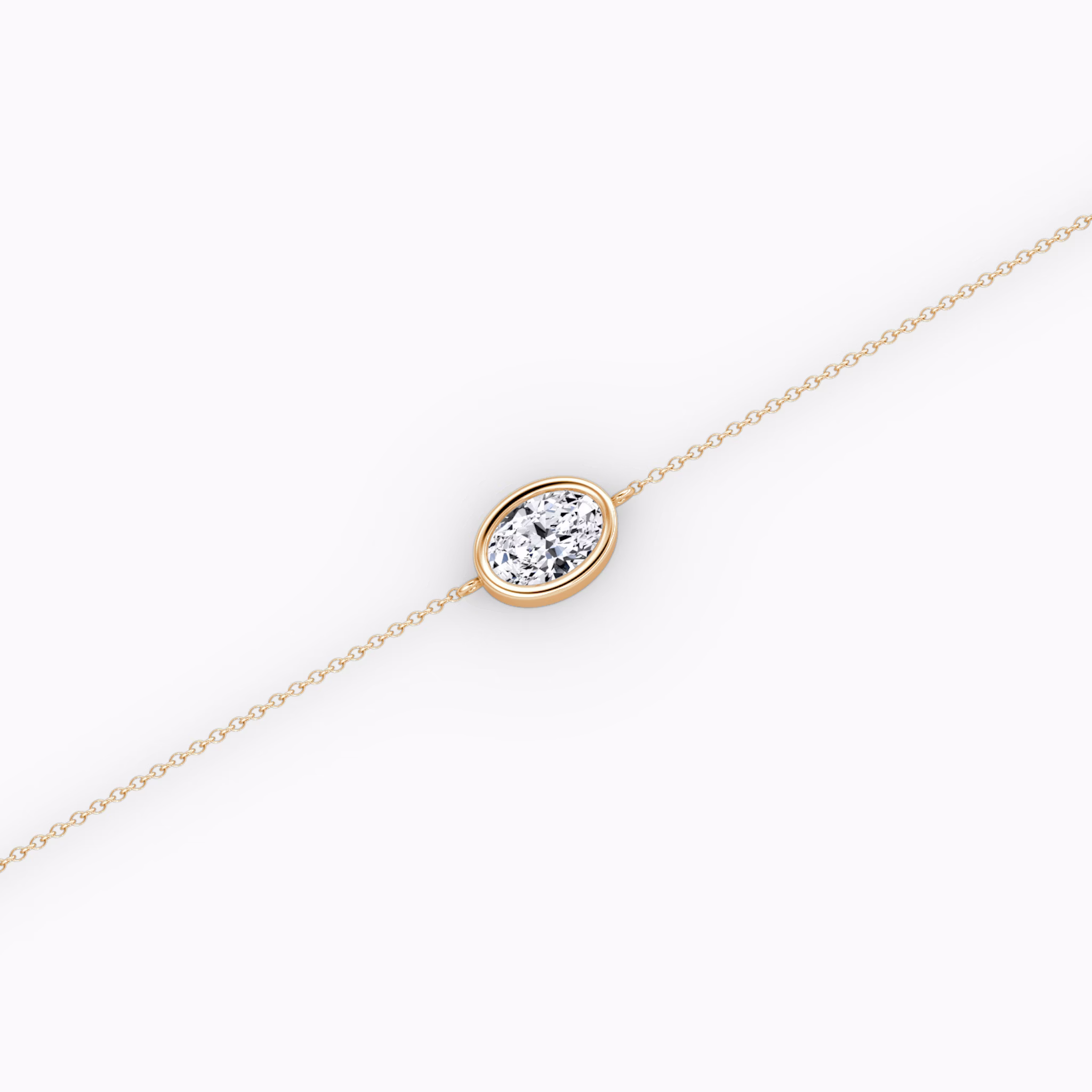Bezel Solitaire Bracelet | Oval | 14k | Rose Gold | caratWeight: 0.50ct