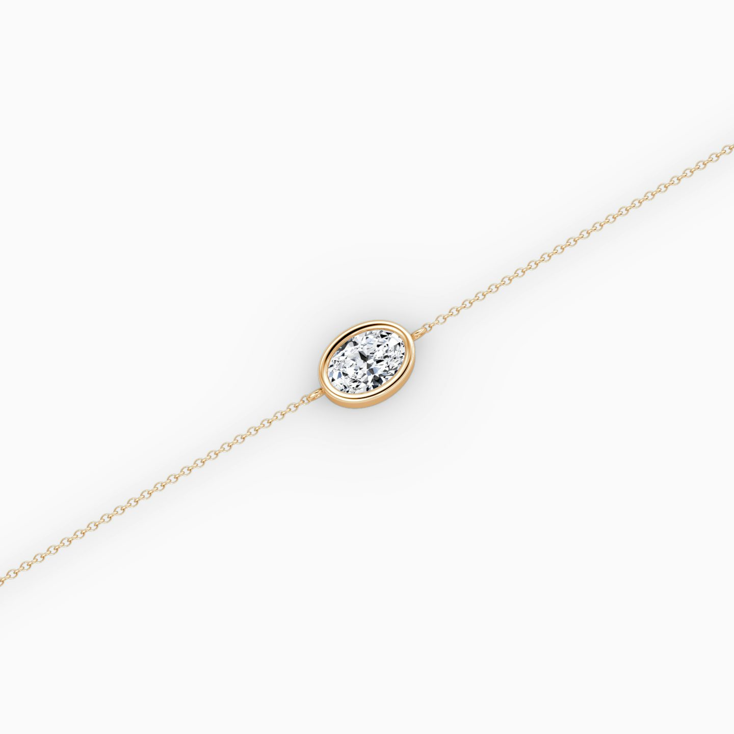 Bezel Solitaire Bracelet | Oval | 14k | Rose Gold | caratWeight: 0.50ct
