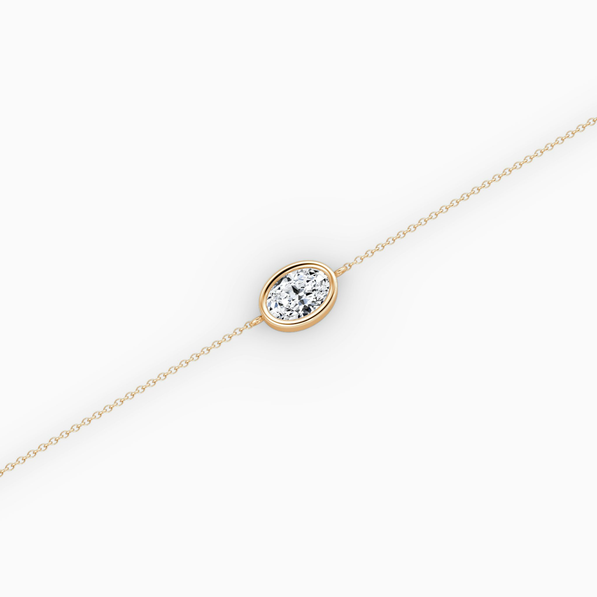 Bezel Solitaire Bracelet | Oval | 14k | Rose Gold | caratWeight: 0.50ct