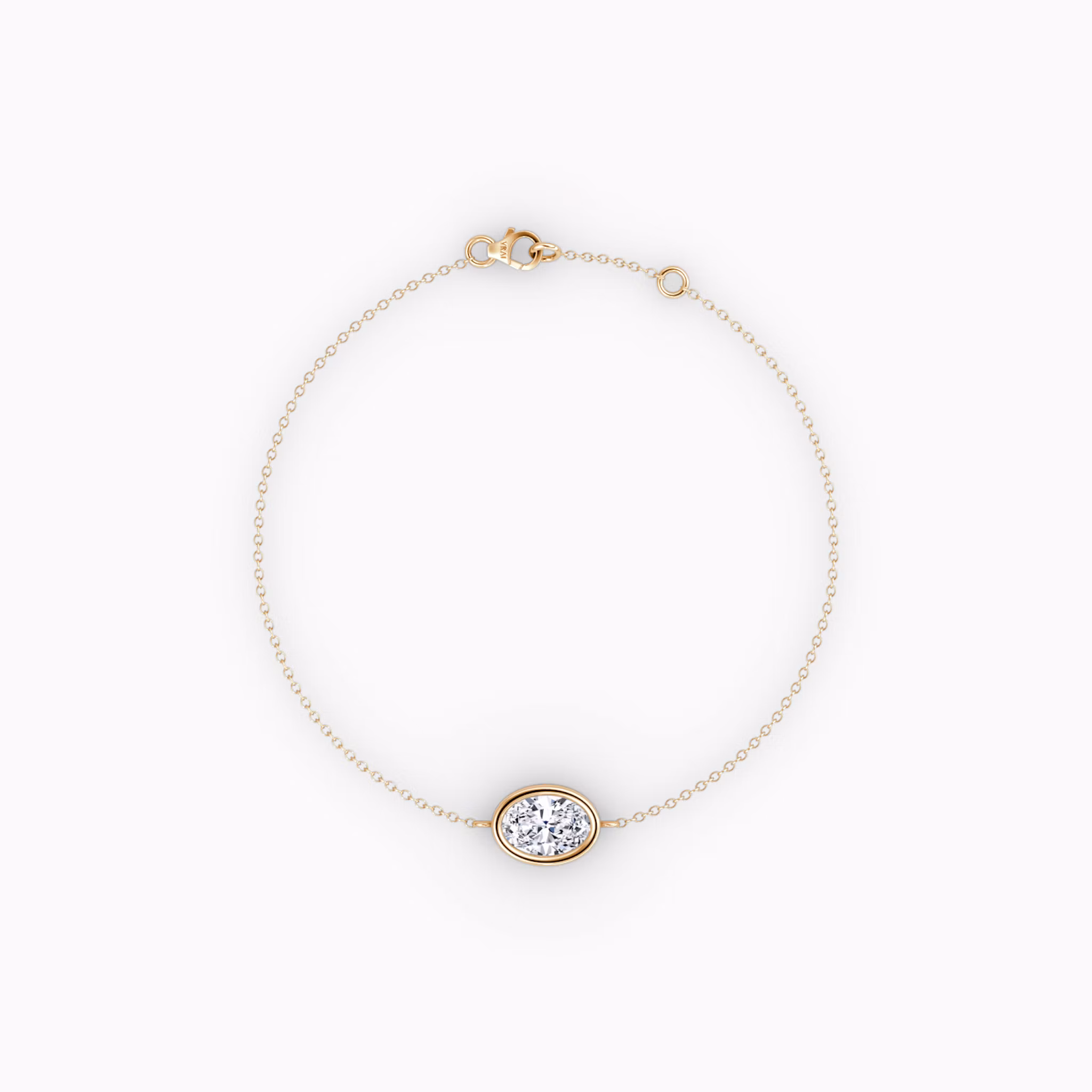Bezel Solitaire Bracelet Oval | Rose Gold