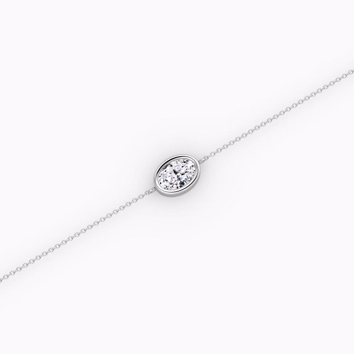 Bezel Solitaire Bracelet | Oval | 14k | White Gold | caratWeight: 0.50ct