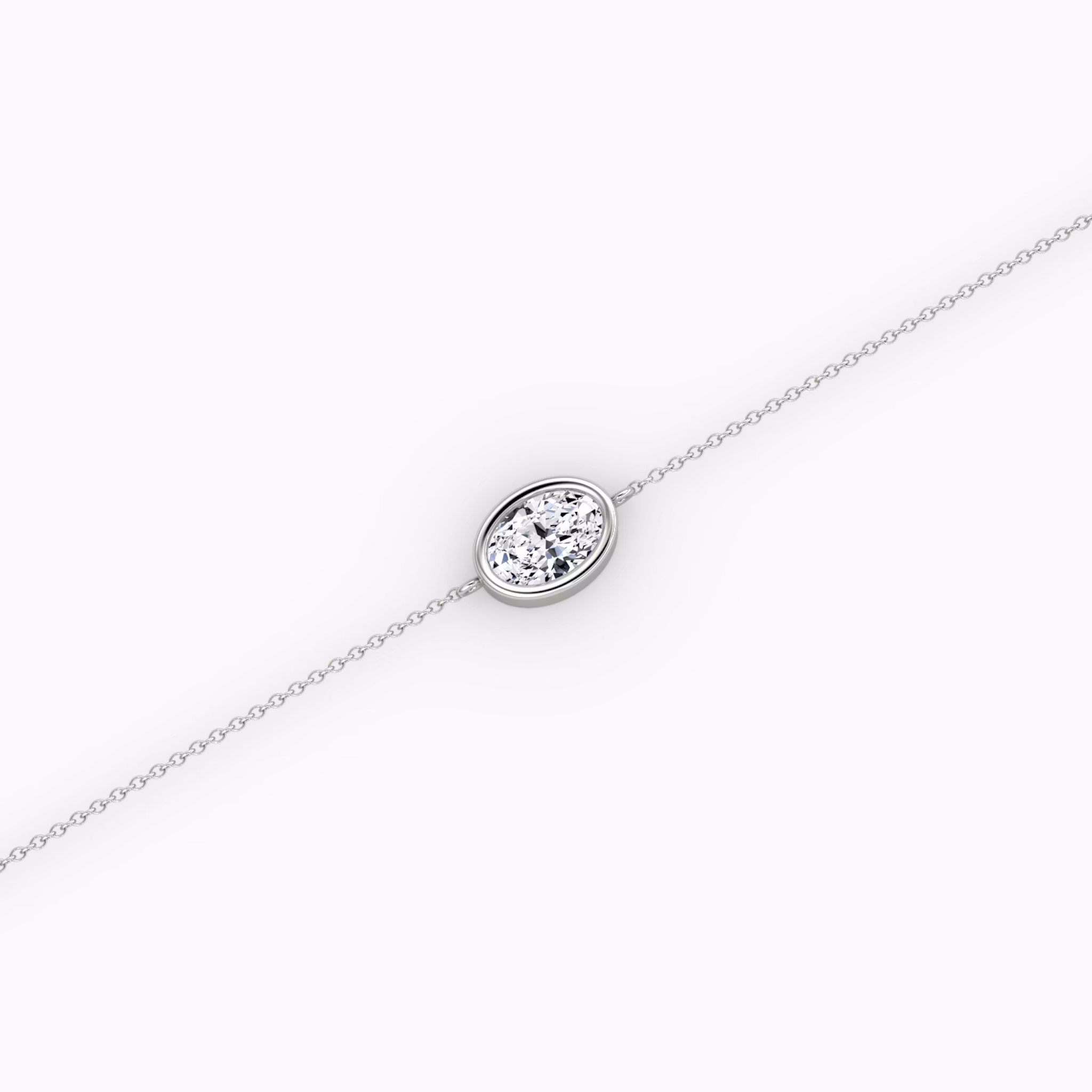 Bezel Solitaire Bracelet | Oval | 14k | White Gold | caratWeight: 0.50ct