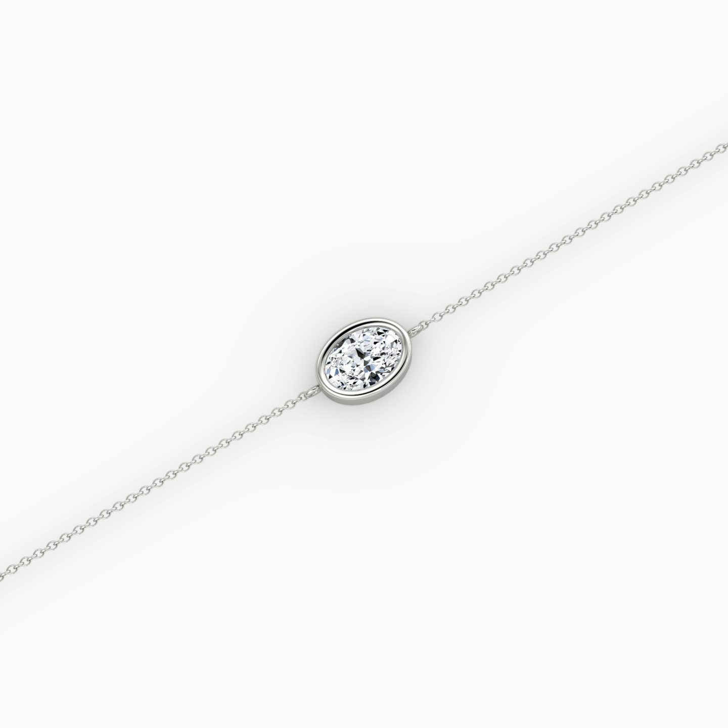 Bezel Solitaire Bracelet | Oval | 14k | White Gold | caratWeight: 0.50ct
