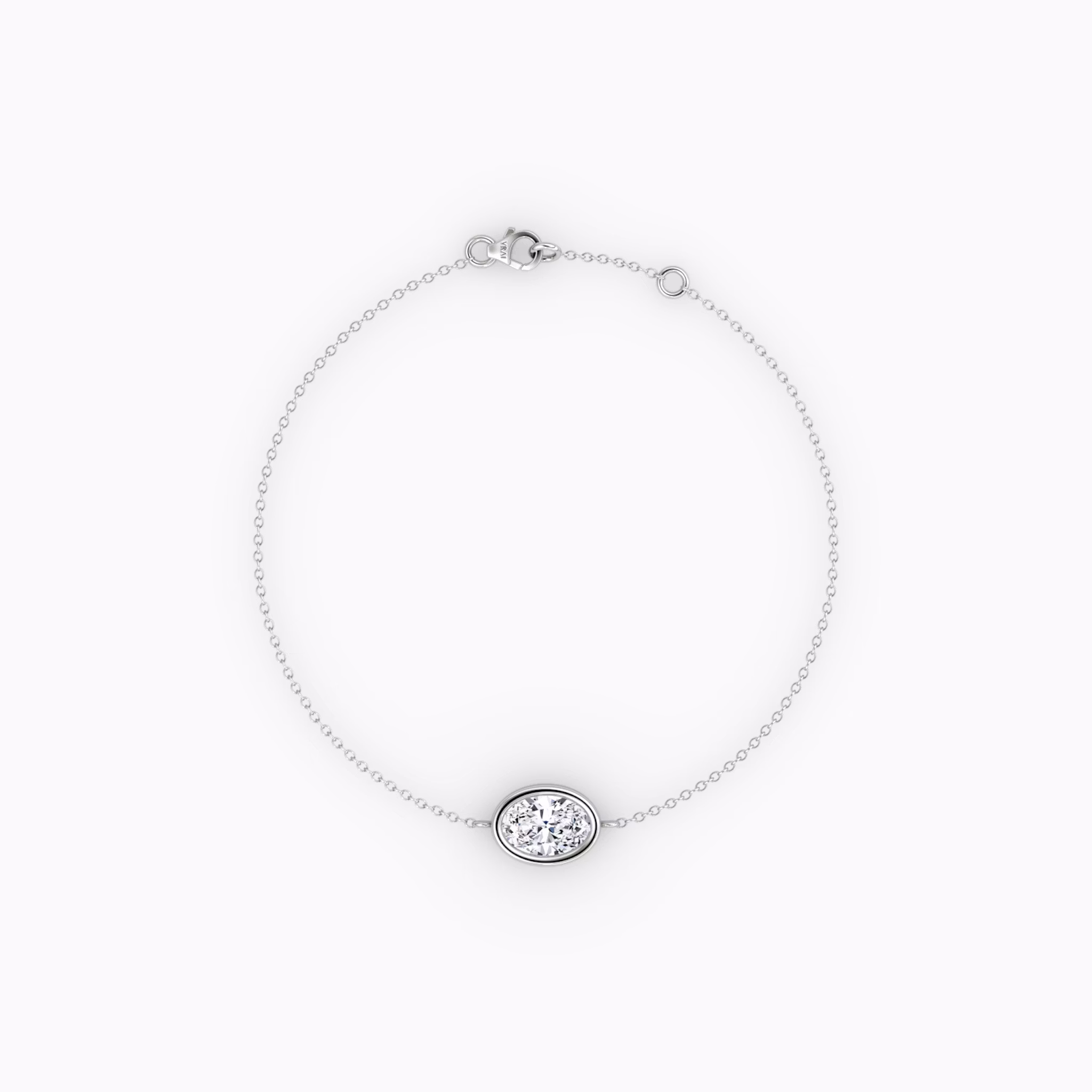 Bezel Solitaire Bracelet | Oval | 14k | White Gold | caratWeight: 0.50ct