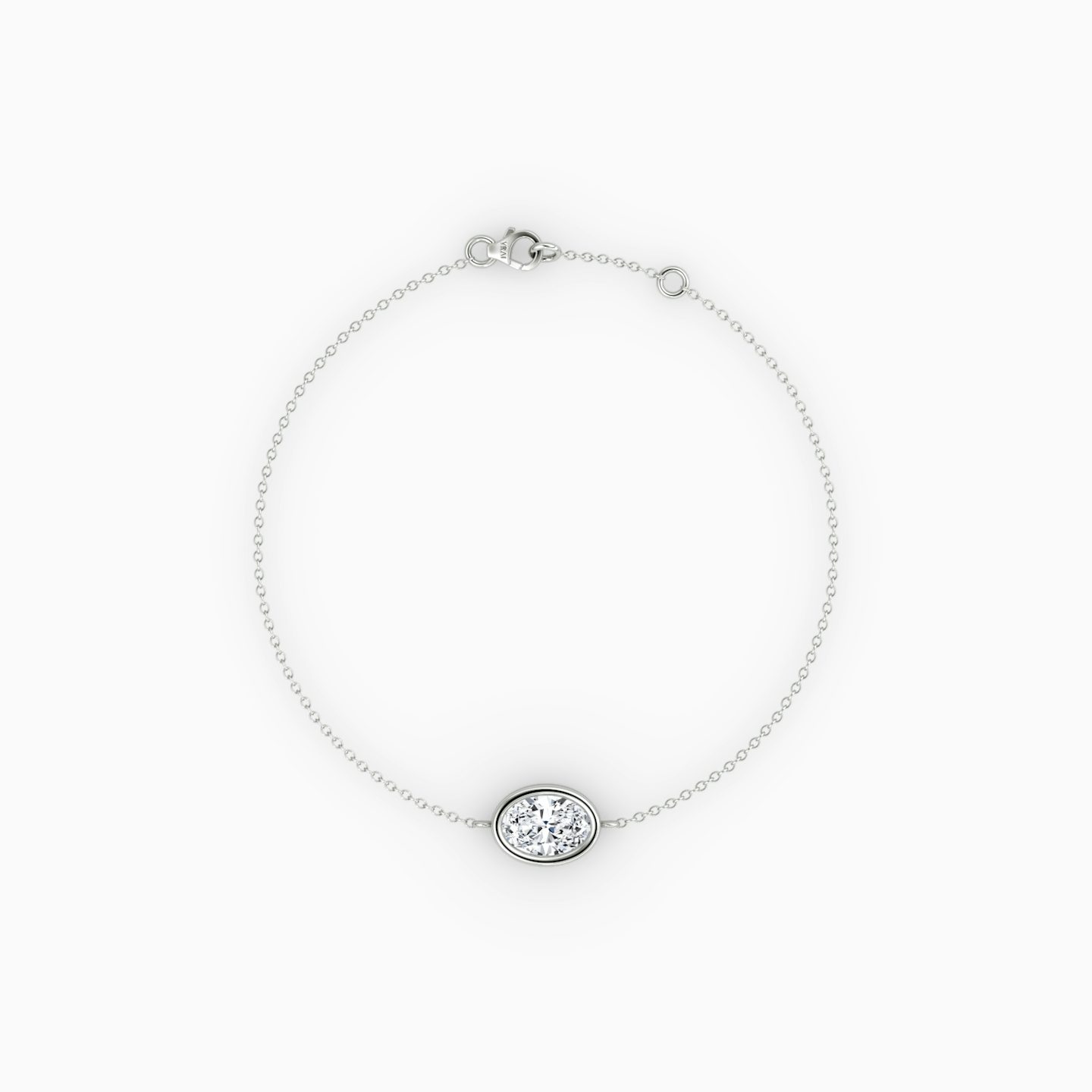 Bezel Solitaire Bracelet | Oval | 14k | White Gold | caratWeight: 0.50ct
