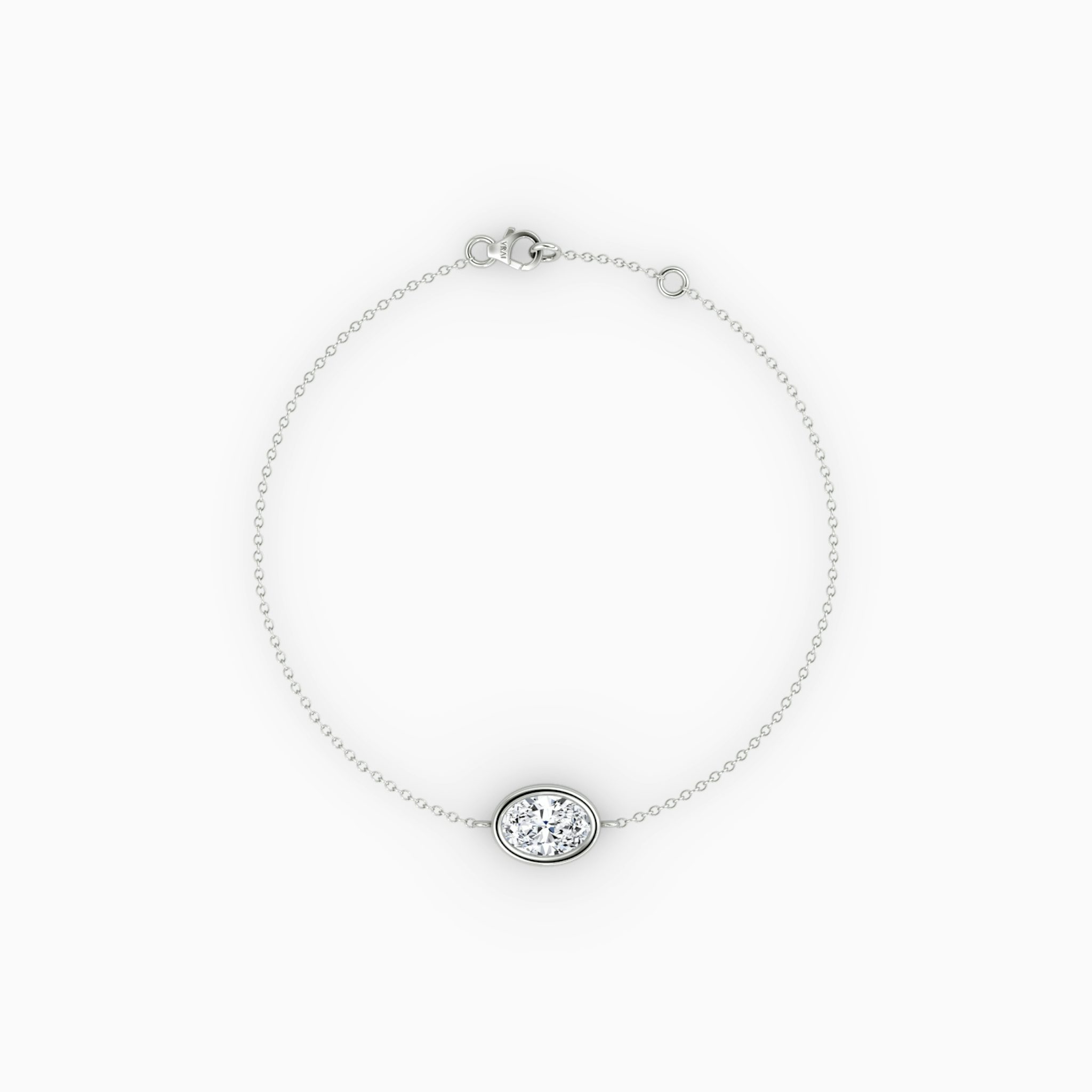 Bezel Solitaire Bracelet | Oval | 14k | White Gold | caratWeight: 0.50ct