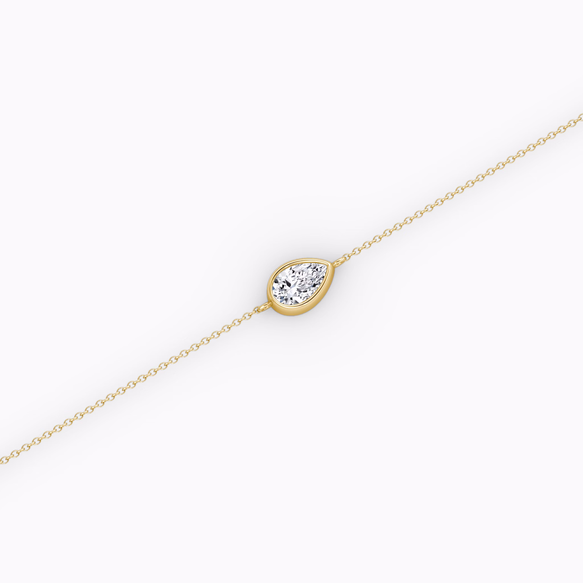 Bezel Solitaire Bracelet | Pear | 14k | Yellow Gold | caratWeight: 0.25ct