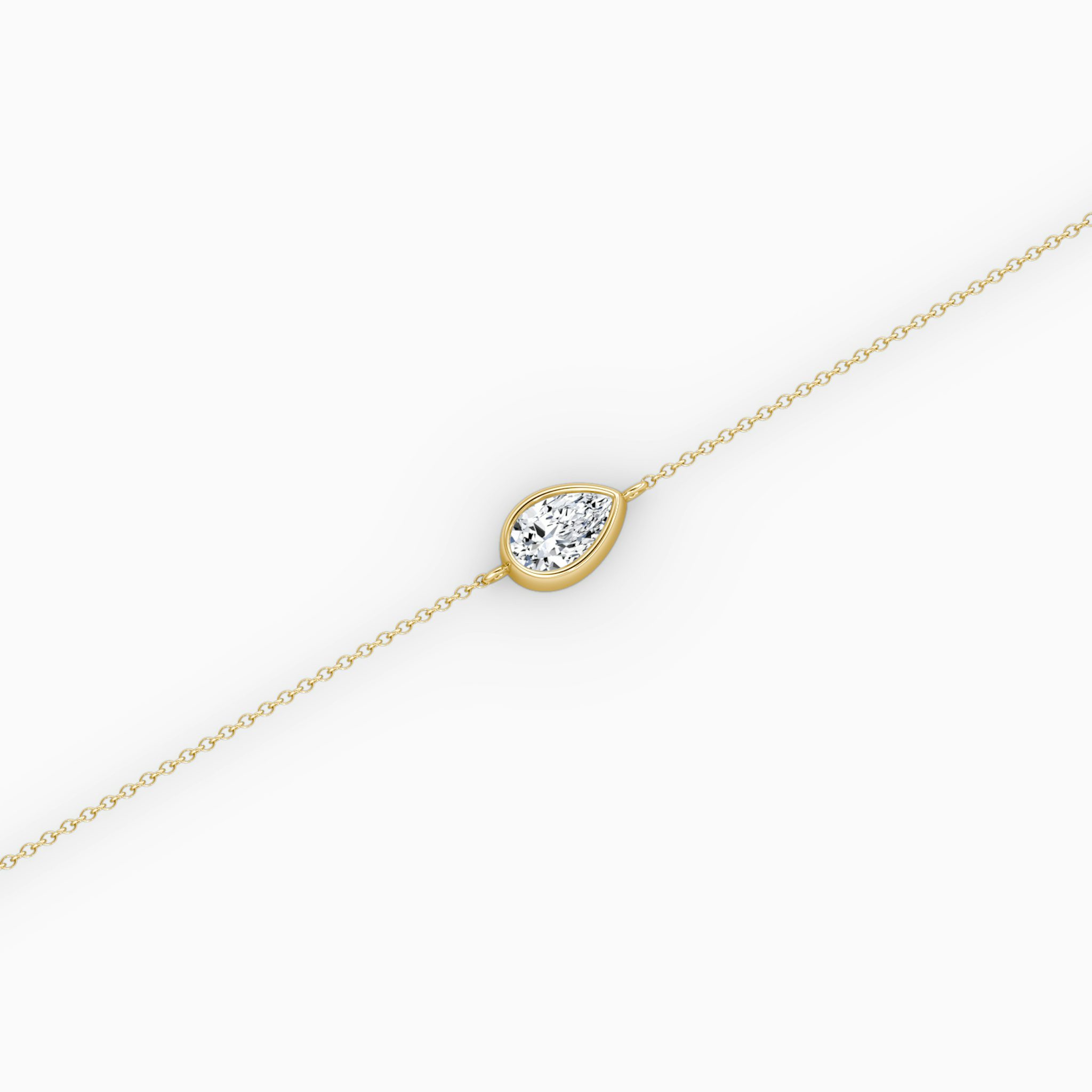 Bezel Solitaire Bracelet | Pear | 14k | Yellow Gold | caratWeight: 0.25ct