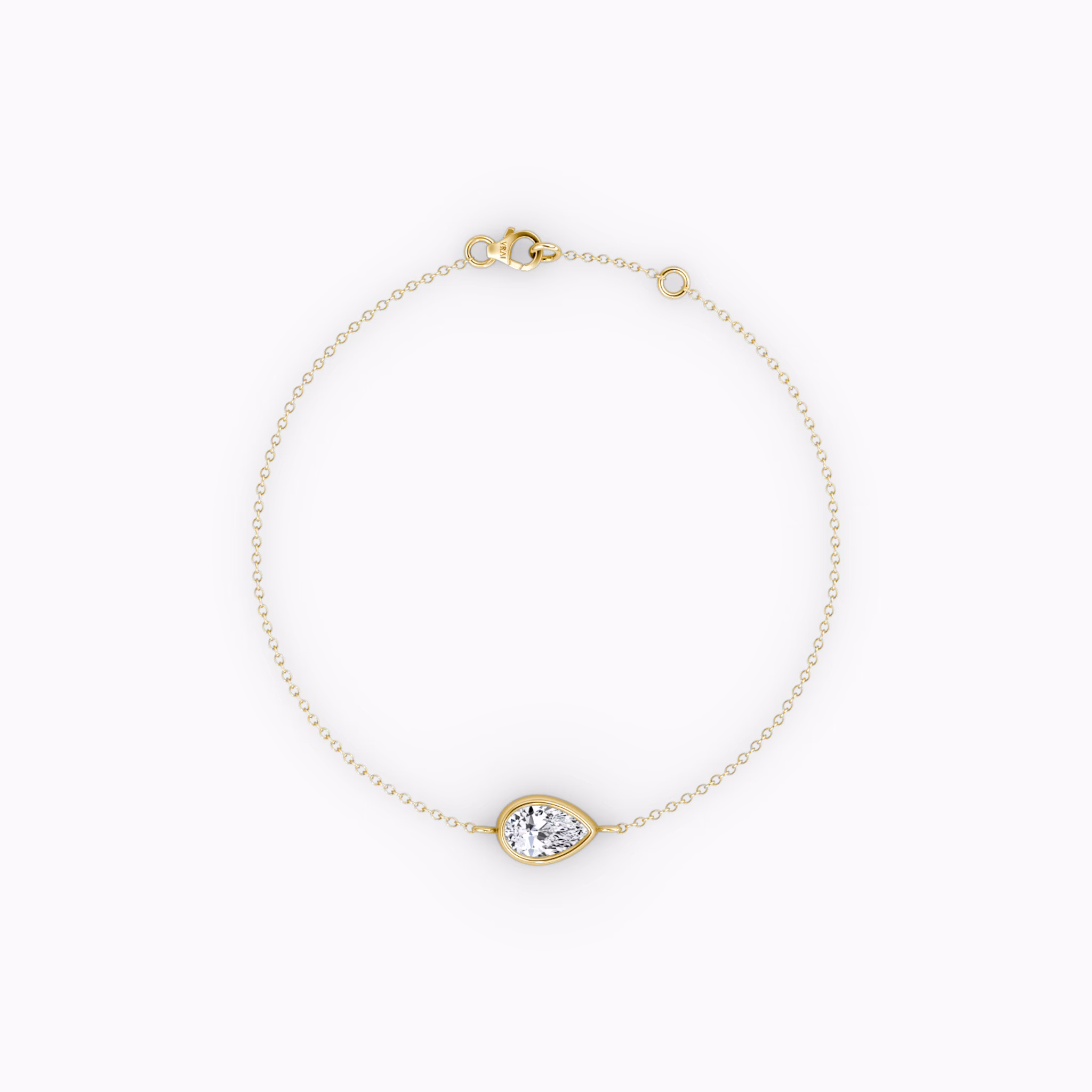 Bezel Solitaire Bracelet | Pear | 14k | Yellow Gold | caratWeight: 0.25ct