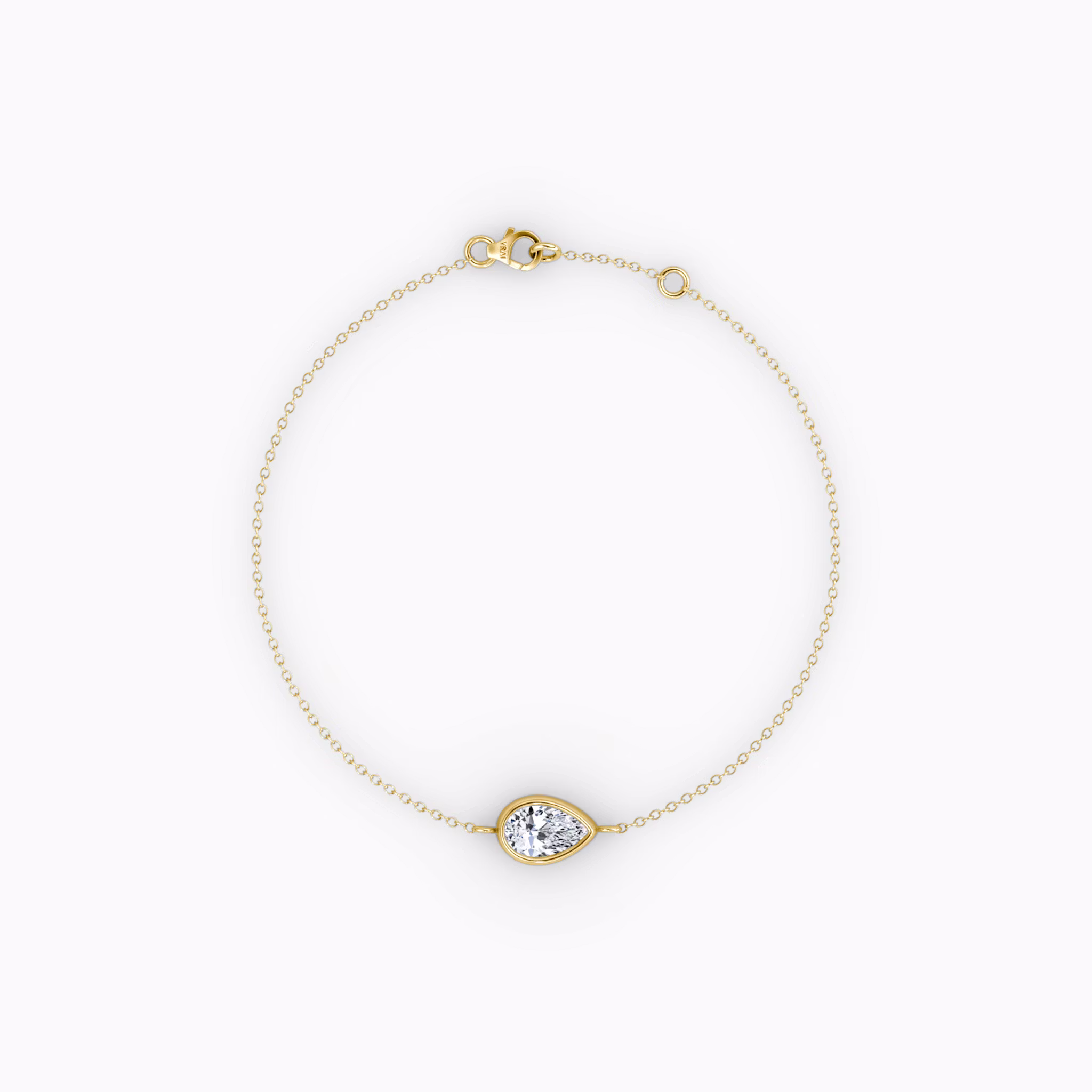 Bezel Solitaire Bracelet Pear | Yellow Gold