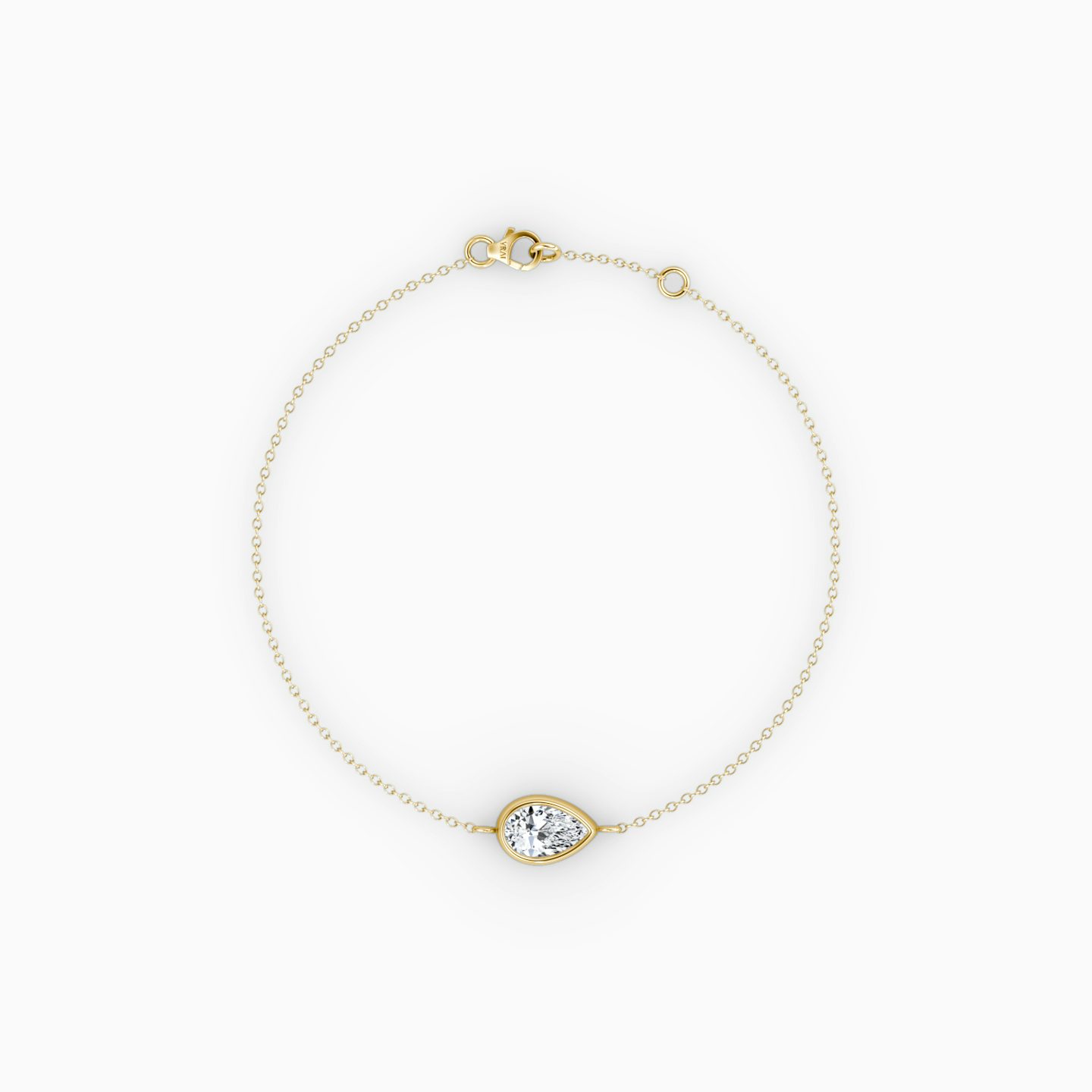 Bezel Solitaire Bracelet | Pear | 14k | Yellow Gold | caratWeight: 0.25ct