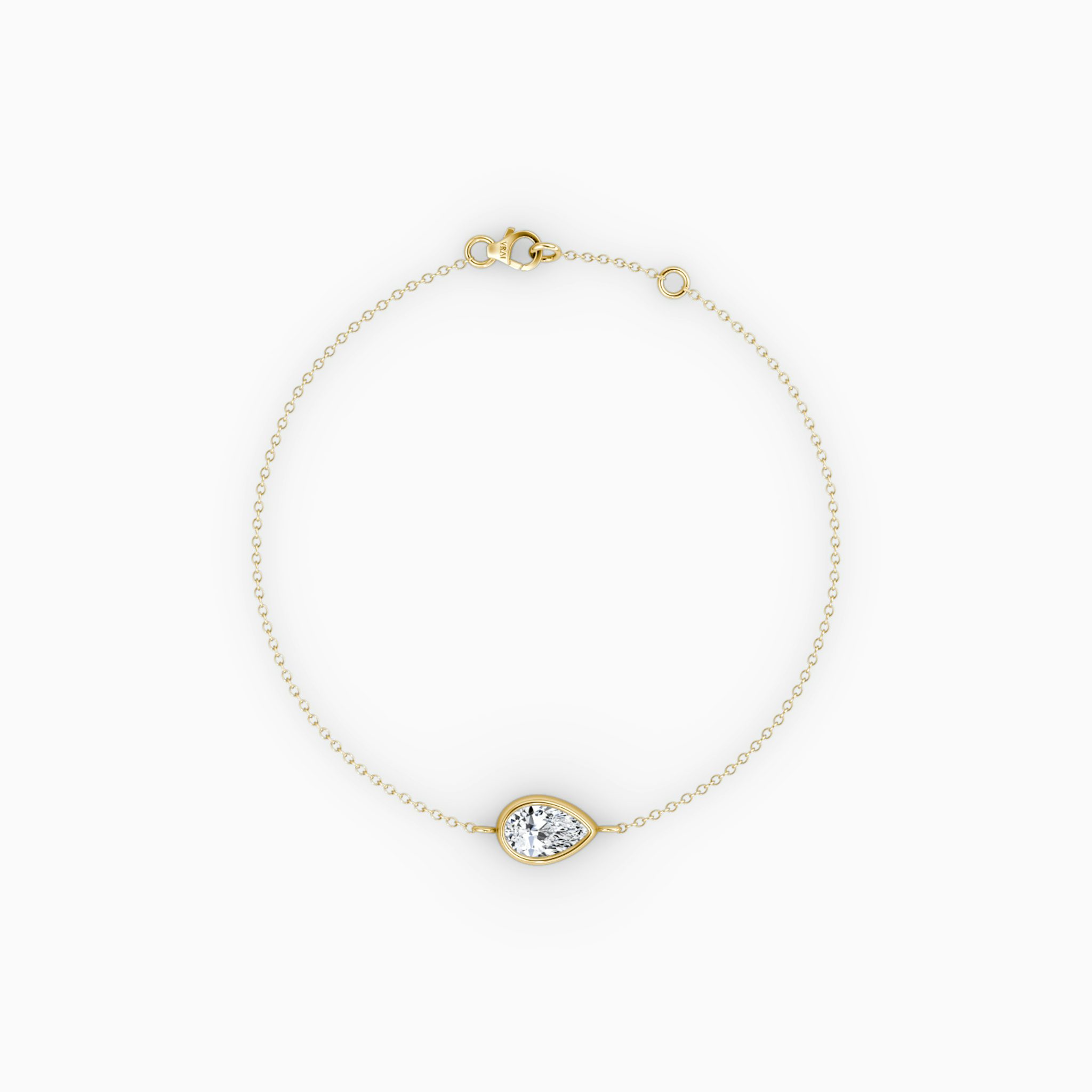 Bezel Solitaire Bracelet | Pear | 14k | Yellow Gold | caratWeight: 0.25ct