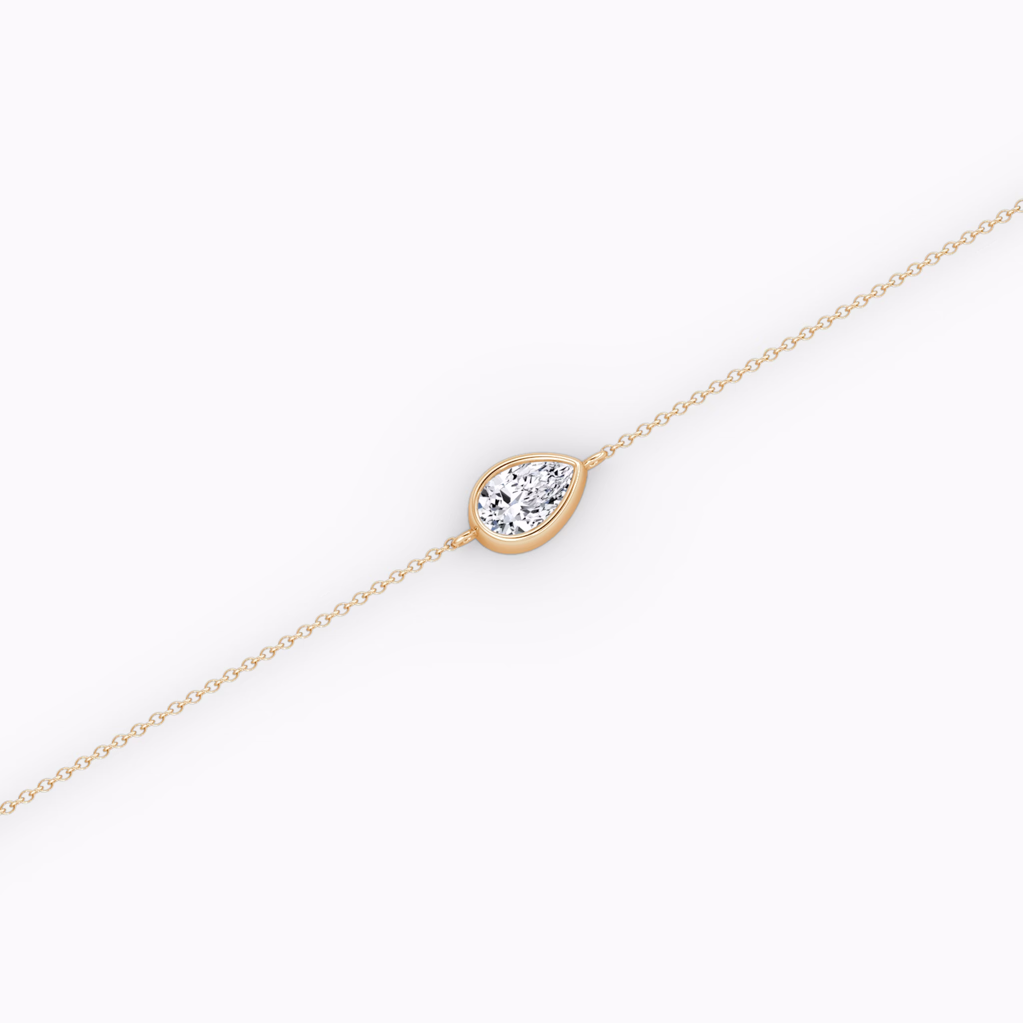 Bezel Solitaire Bracelet | Pear | 14k | Rose Gold | caratWeight: 0.25ct