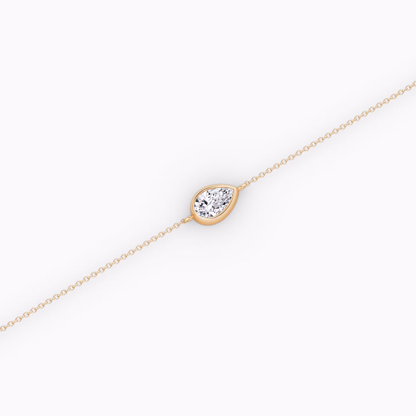 Bezel Solitaire Bracelet | Pear | 14k | Rose Gold | caratWeight: 0.25ct