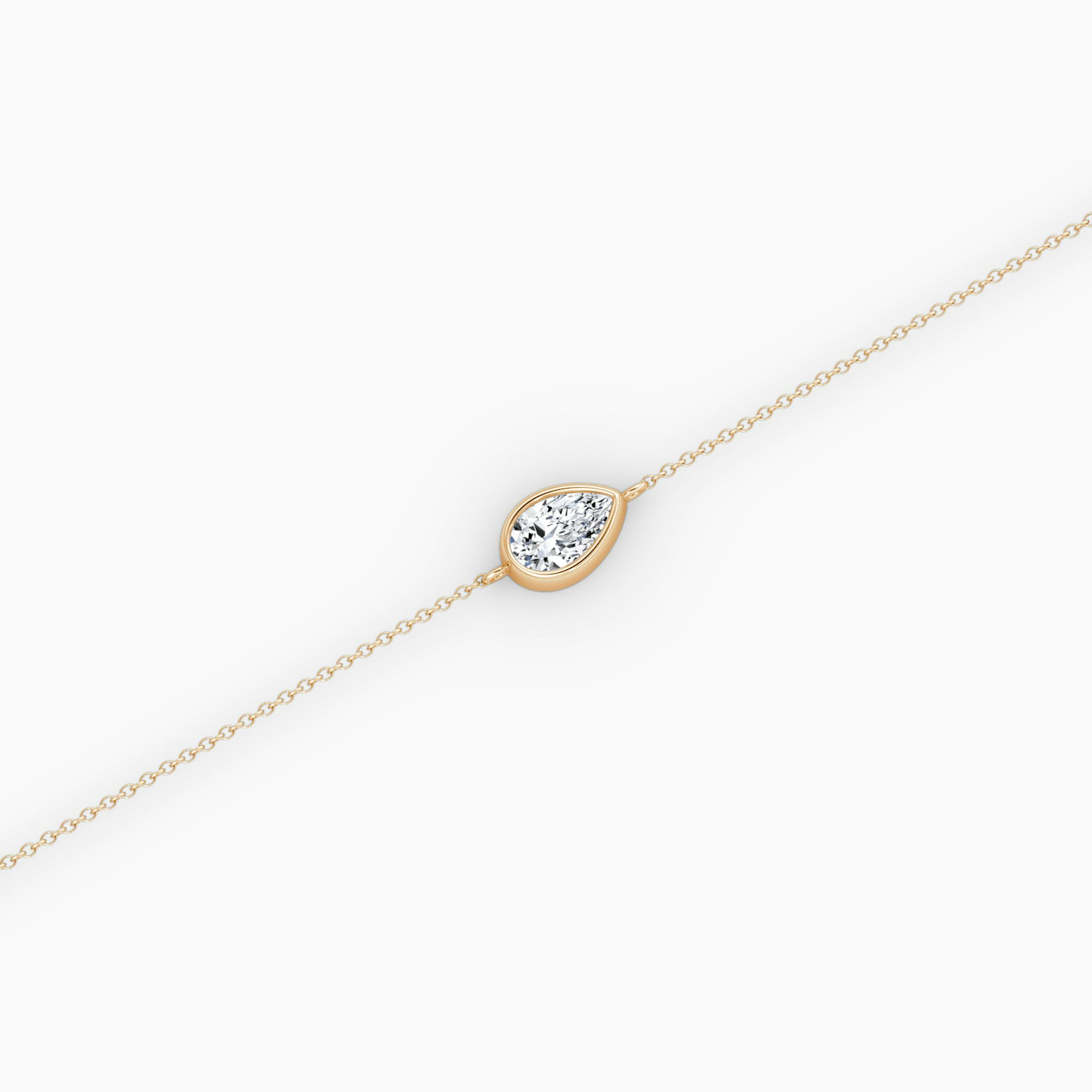 Bezel Solitaire Bracelet | Pear | 14k | Rose Gold | caratWeight: 0.25ct