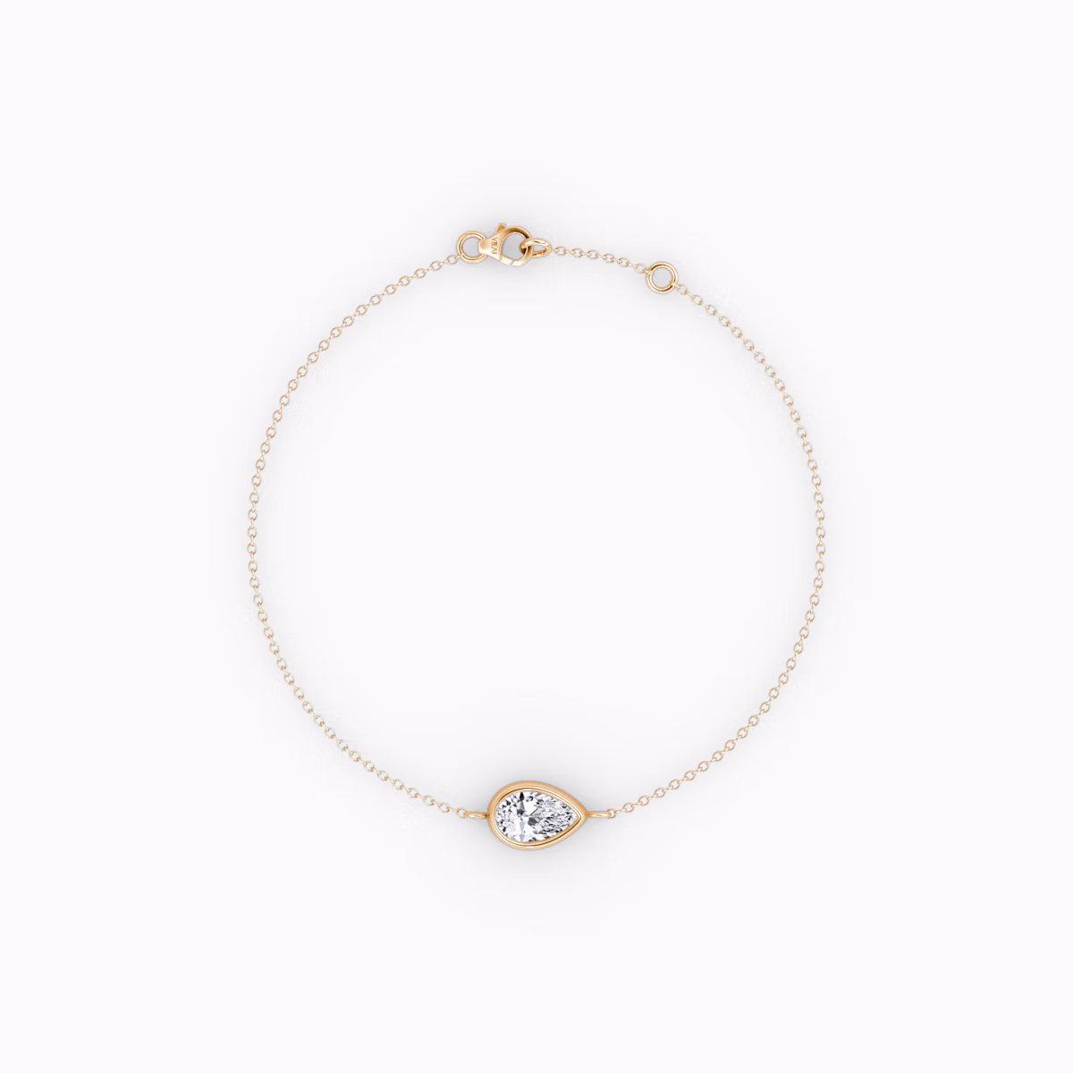 Bezel Solitaire Bracelet | Pear | 14k | Rose Gold | caratWeight: 0.25ct