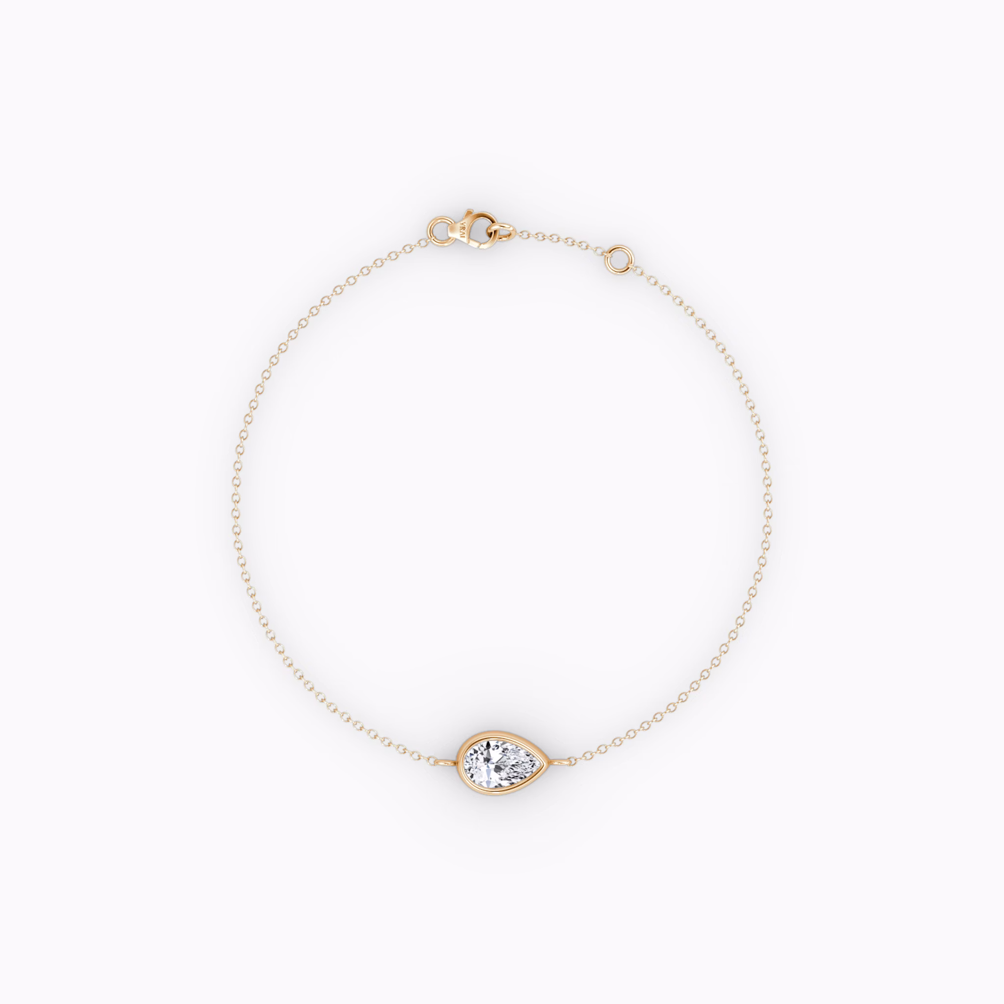 Bezel Solitaire Bracelet | Pear | 14k | Rose Gold | caratWeight: 0.25ct