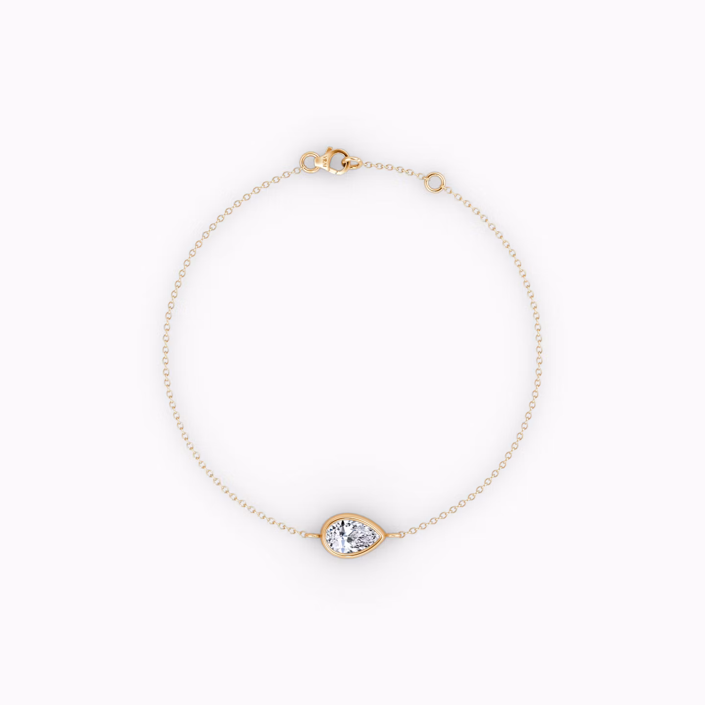 Pulsera Bezel Solitario Pera | Rose Gold