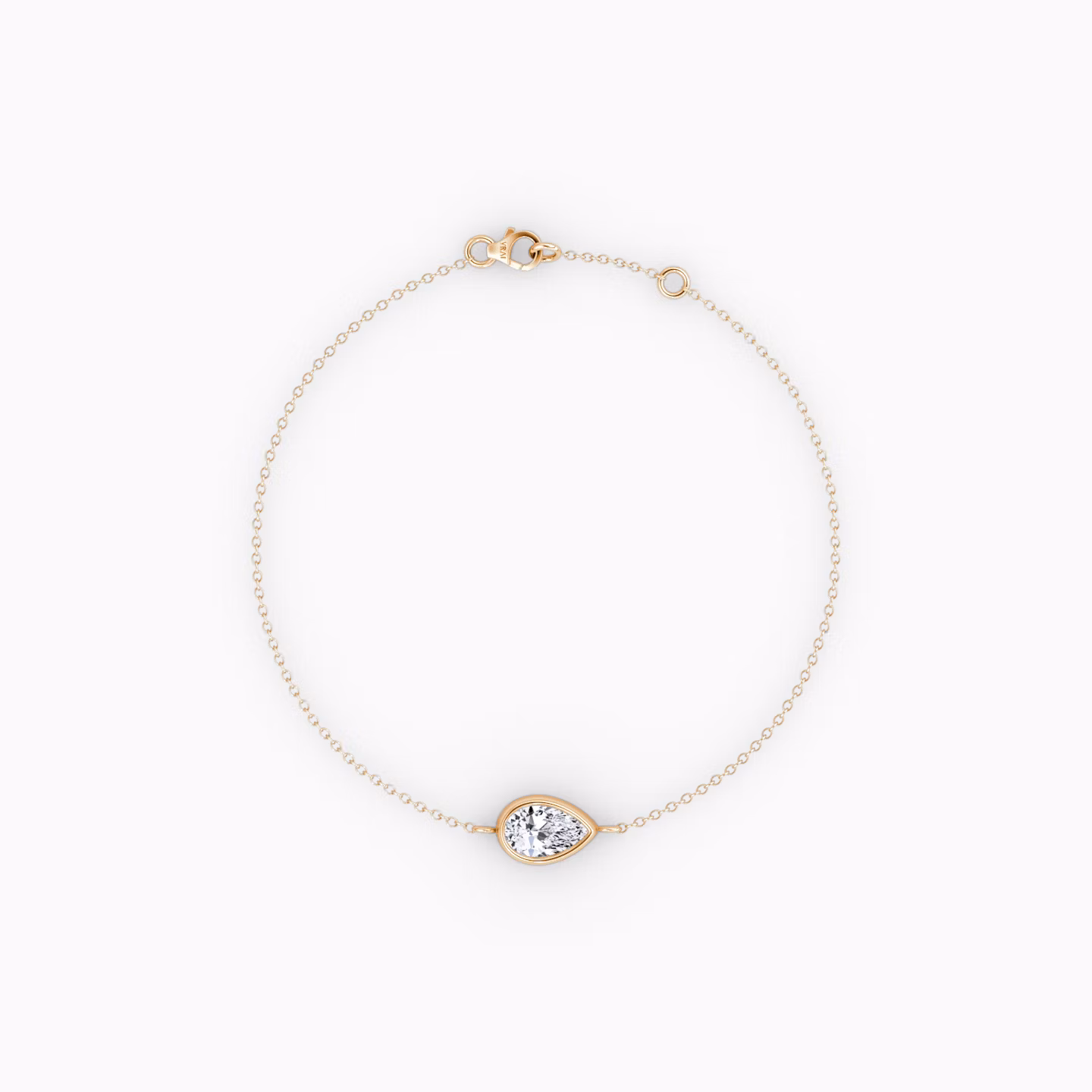 Bezel Solitaire Bracelet | Pear | 14k | Rose Gold | caratWeight: 0.25ct