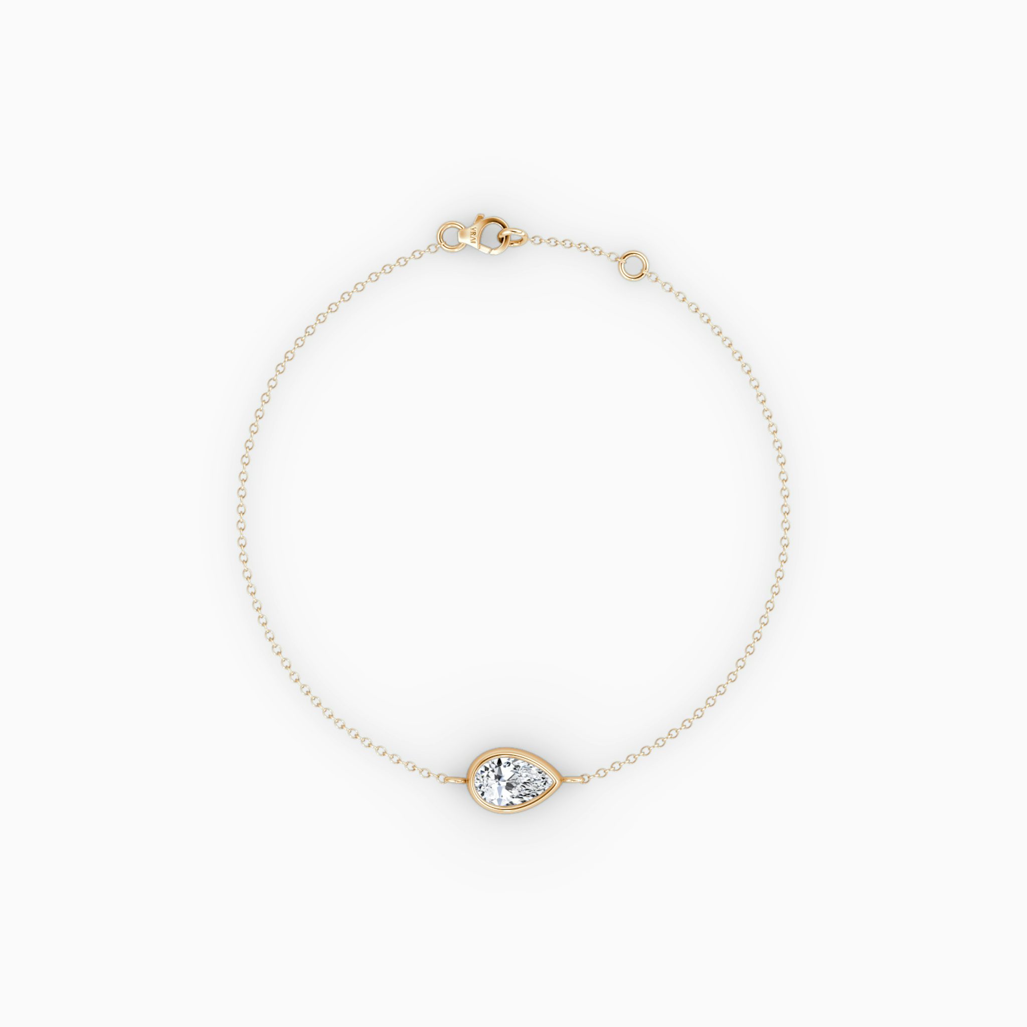 Bezel Solitaire Bracelet | Pear | 14k | Rose Gold | caratWeight: 0.25ct