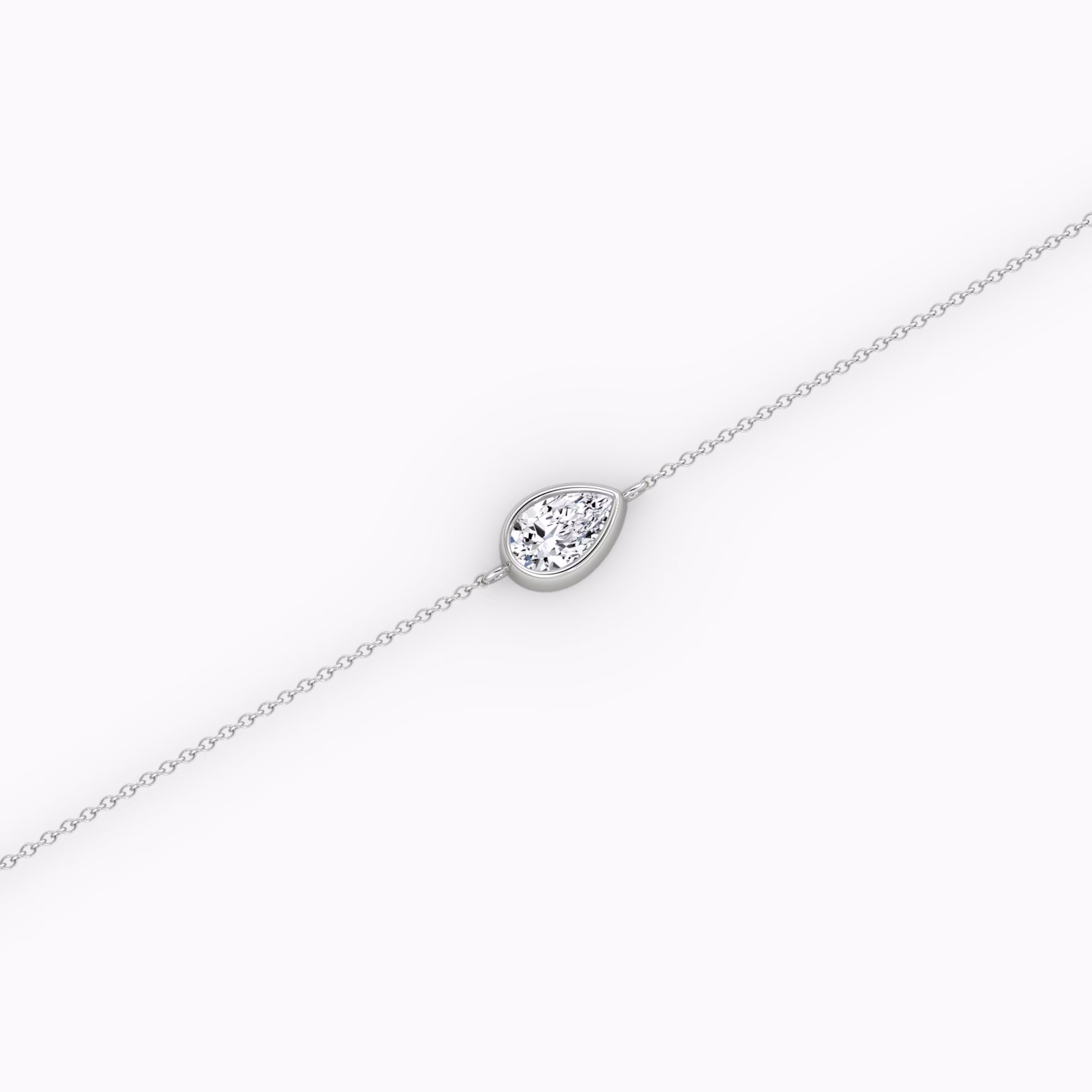 Bezel Solitaire Bracelet | Pear | 14k | White Gold | caratWeight: 0.25ct