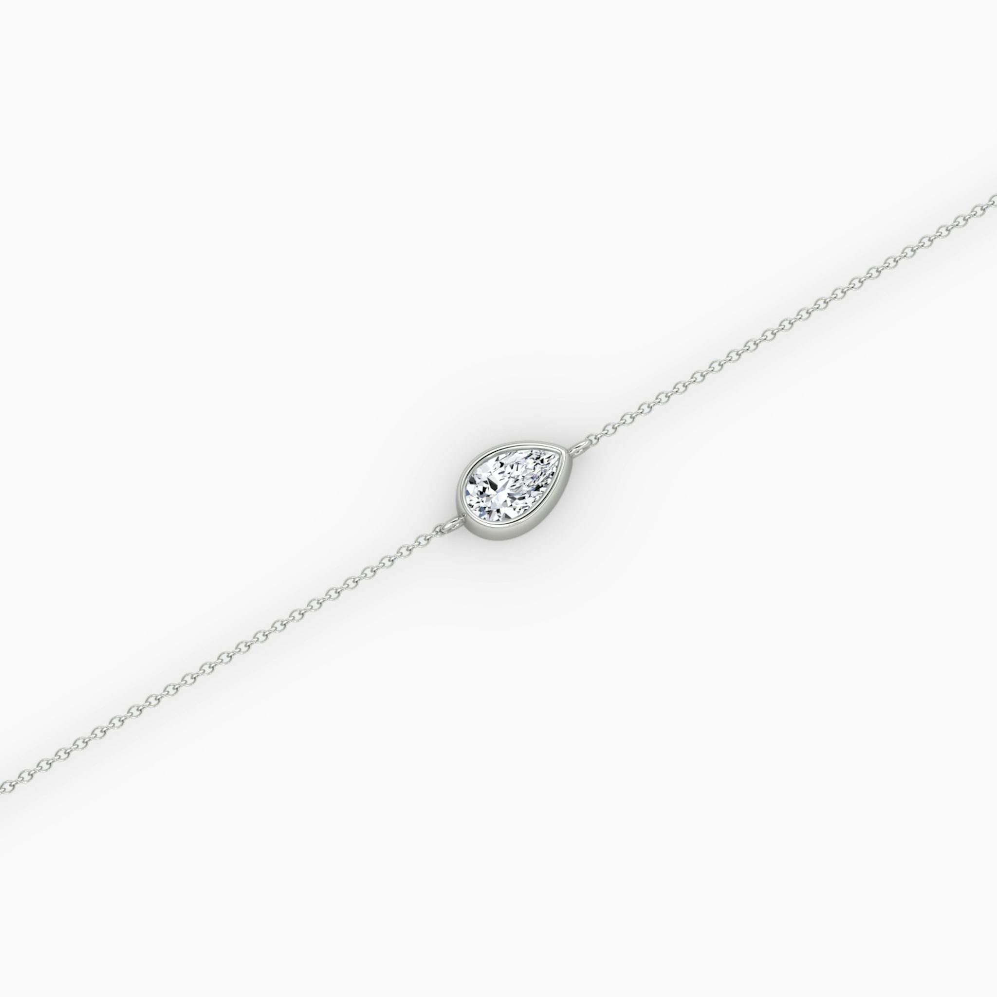 Bezel Solitaire Bracelet | Pear | 14k | White Gold | caratWeight: 0.25ct