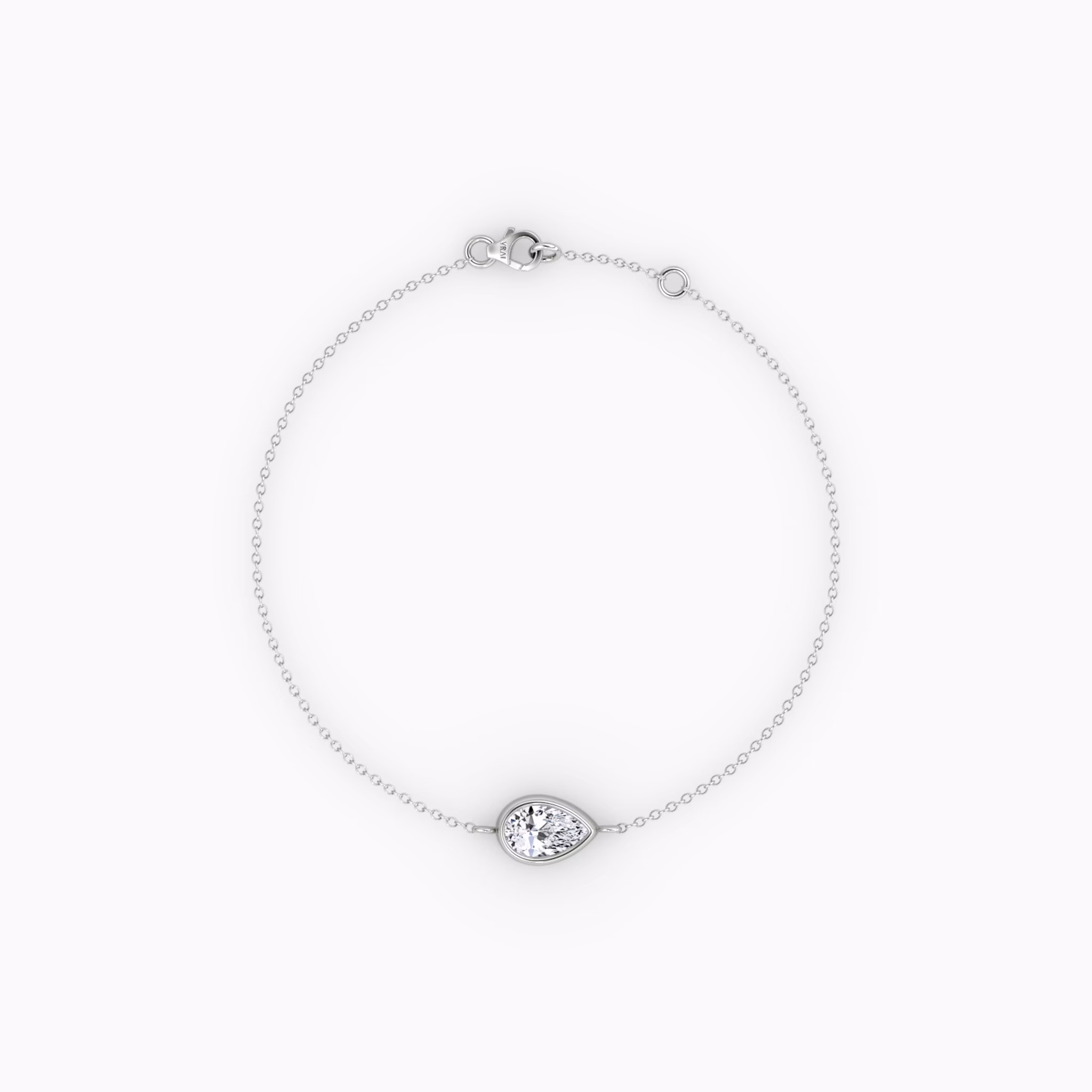 Bezel Solitaire Bracelet | Pear | 14k | White Gold | caratWeight: 0.25ct
