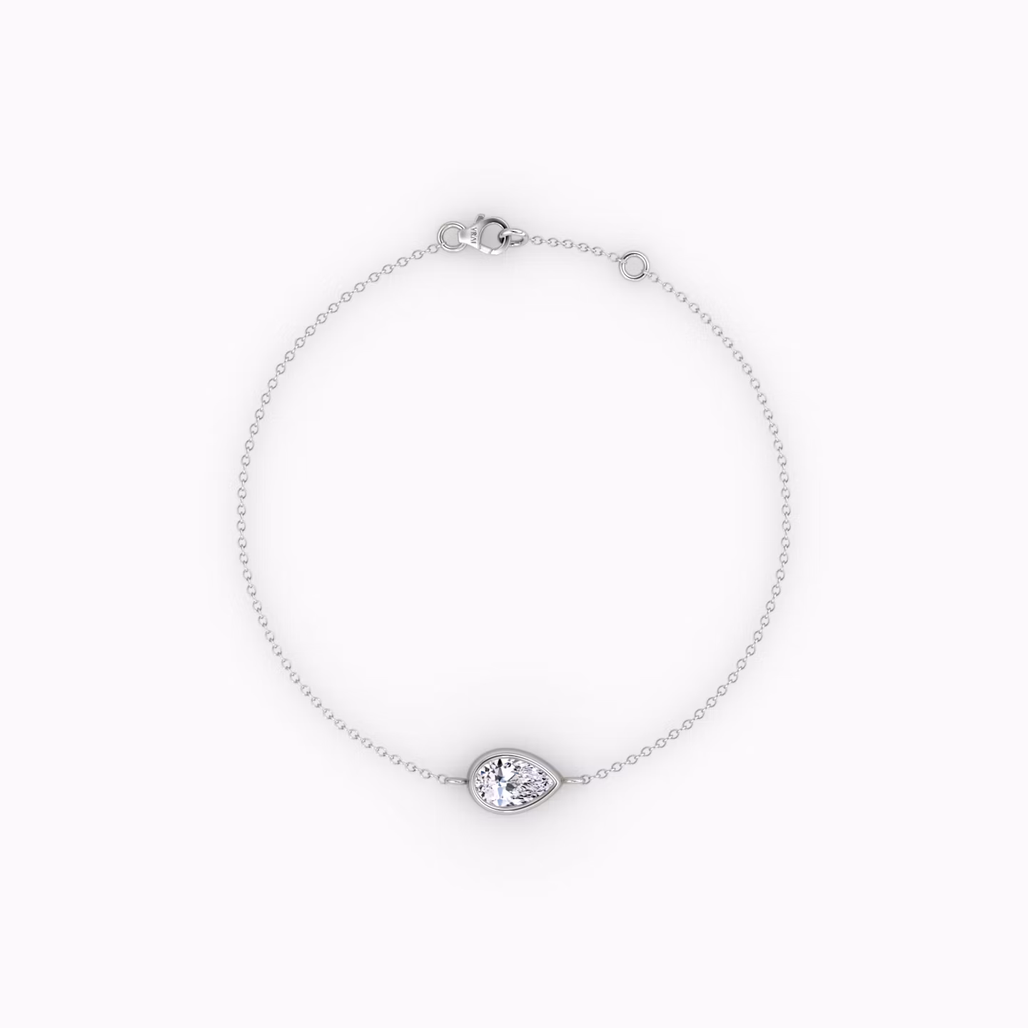 Bezel Solitaire Bracelet Pear | White Gold