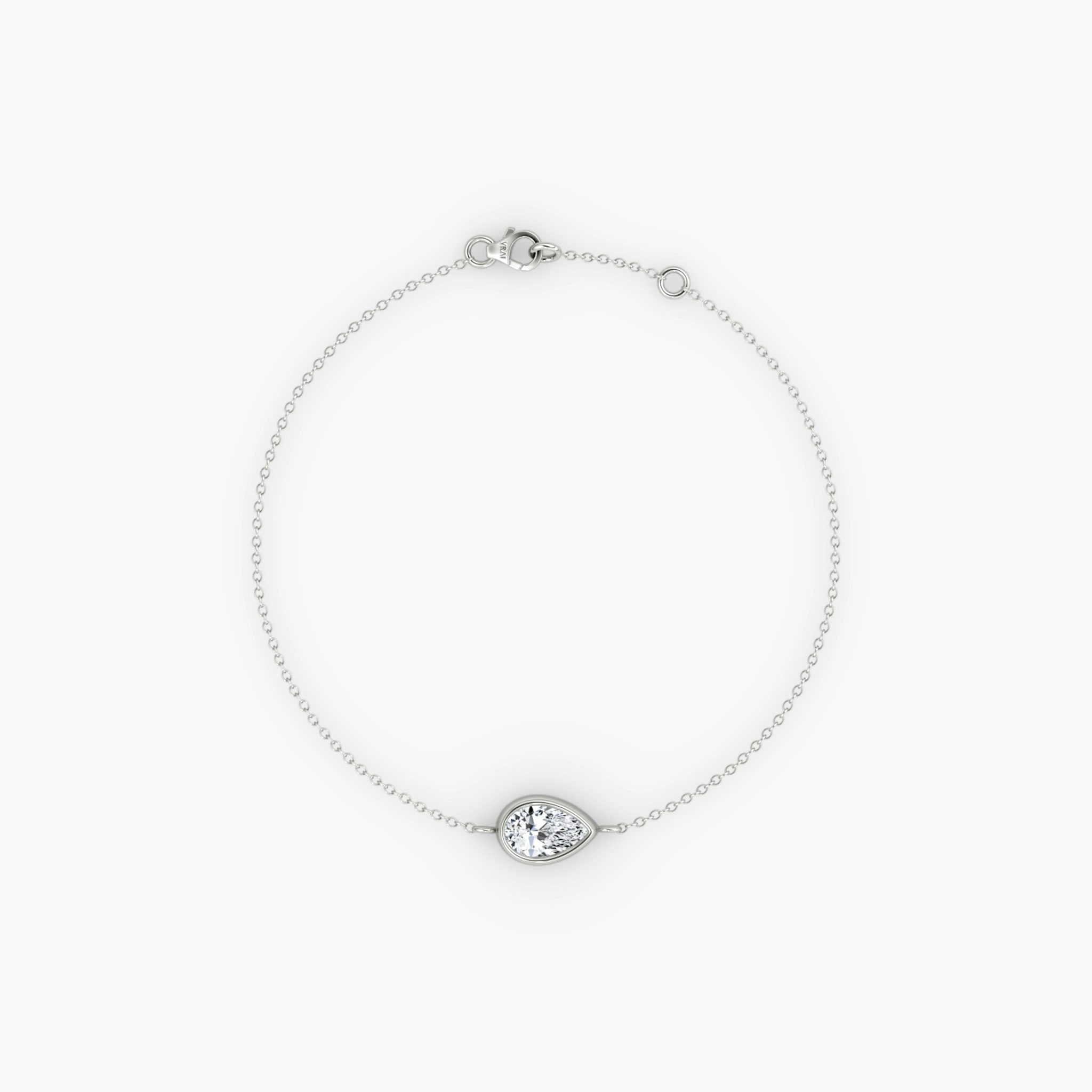 Bezel Solitaire Bracelet | Pear | 14k | White Gold | caratWeight: 0.25ct