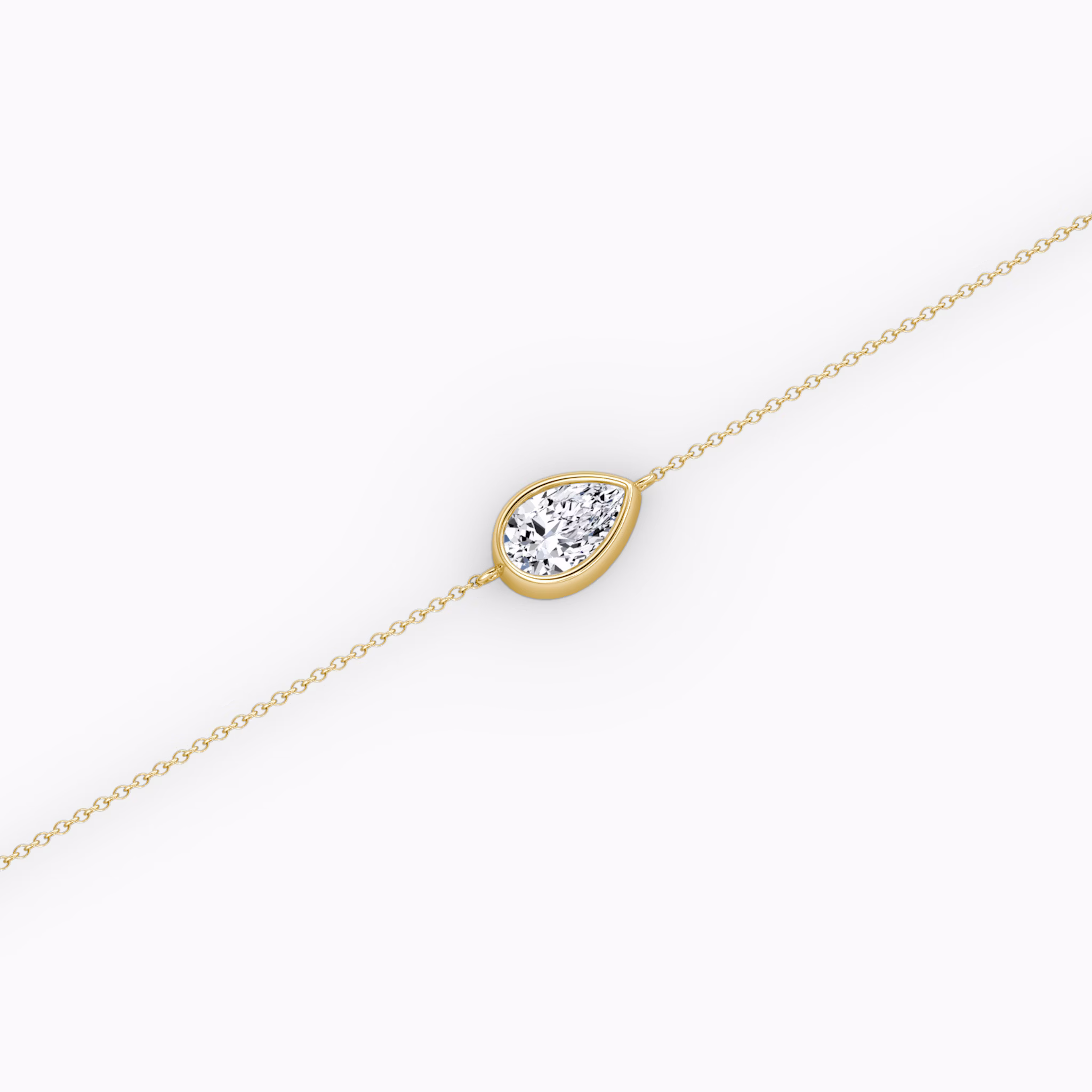 Bezel Solitaire Bracelet | Pear | 14k | Yellow Gold | caratWeight: 0.50ct