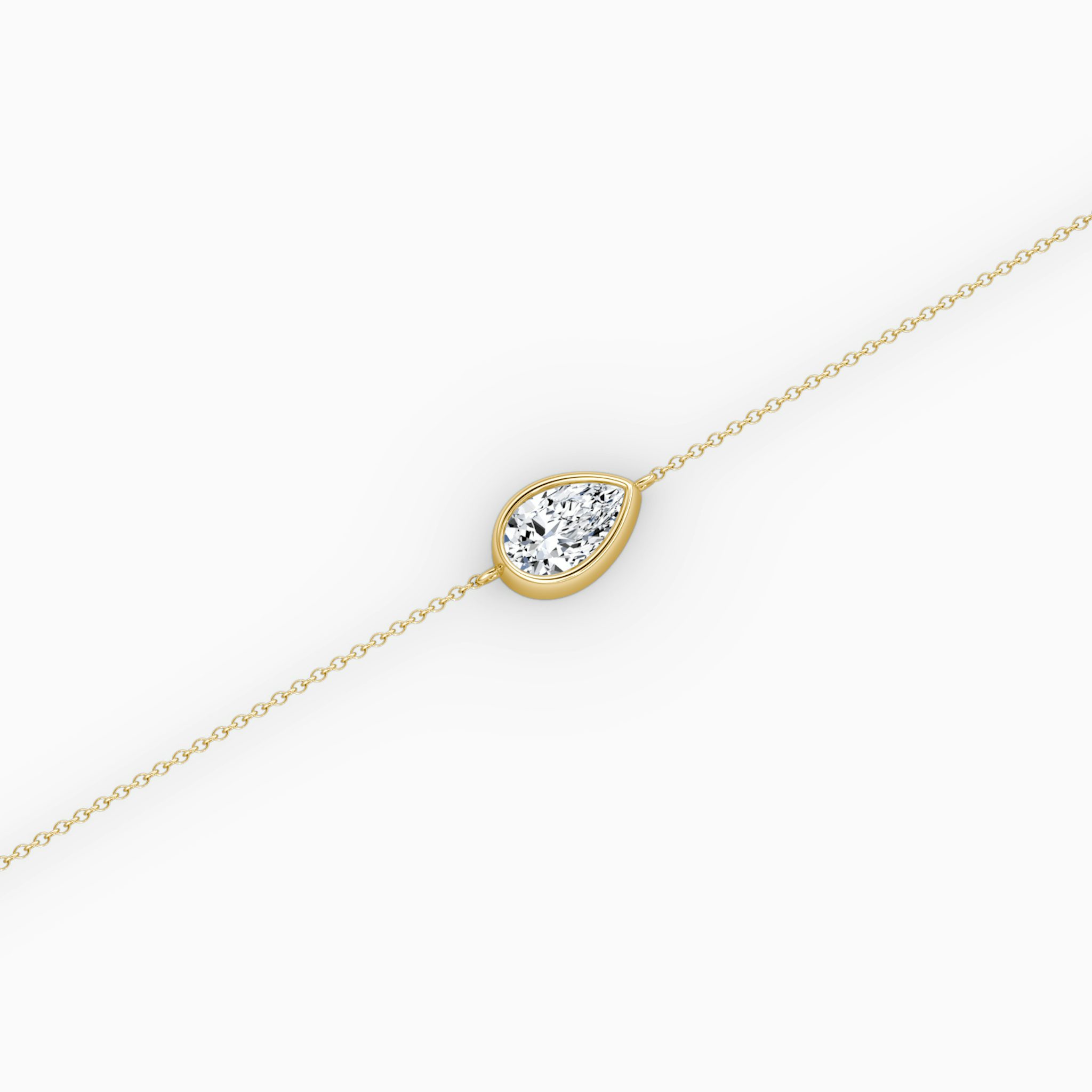 Bezel Solitaire Bracelet | Pear | 14k | Yellow Gold | caratWeight: 0.50ct