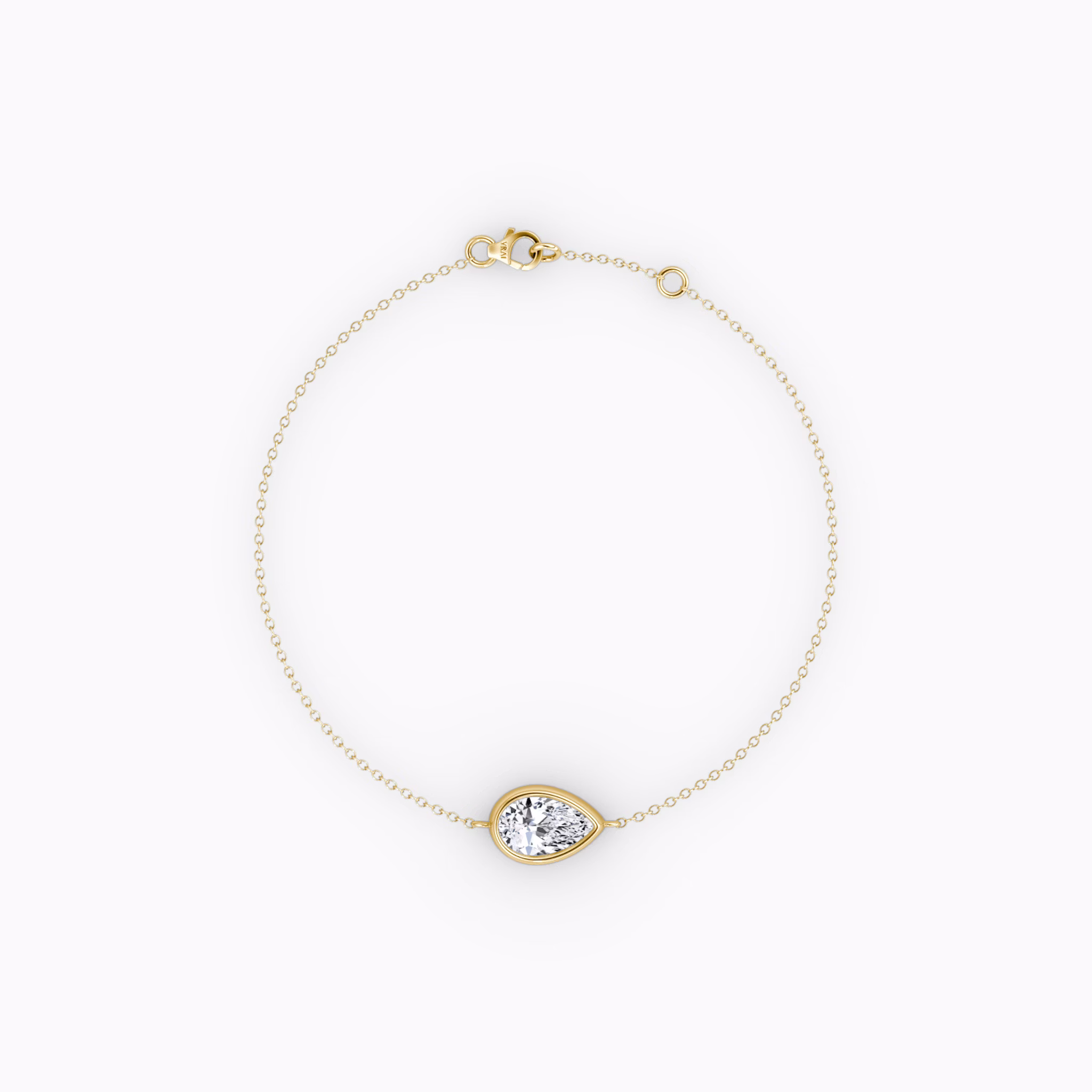 Bezel Solitaire Bracelet | Pear | 14k | Yellow Gold | caratWeight: 0.50ct