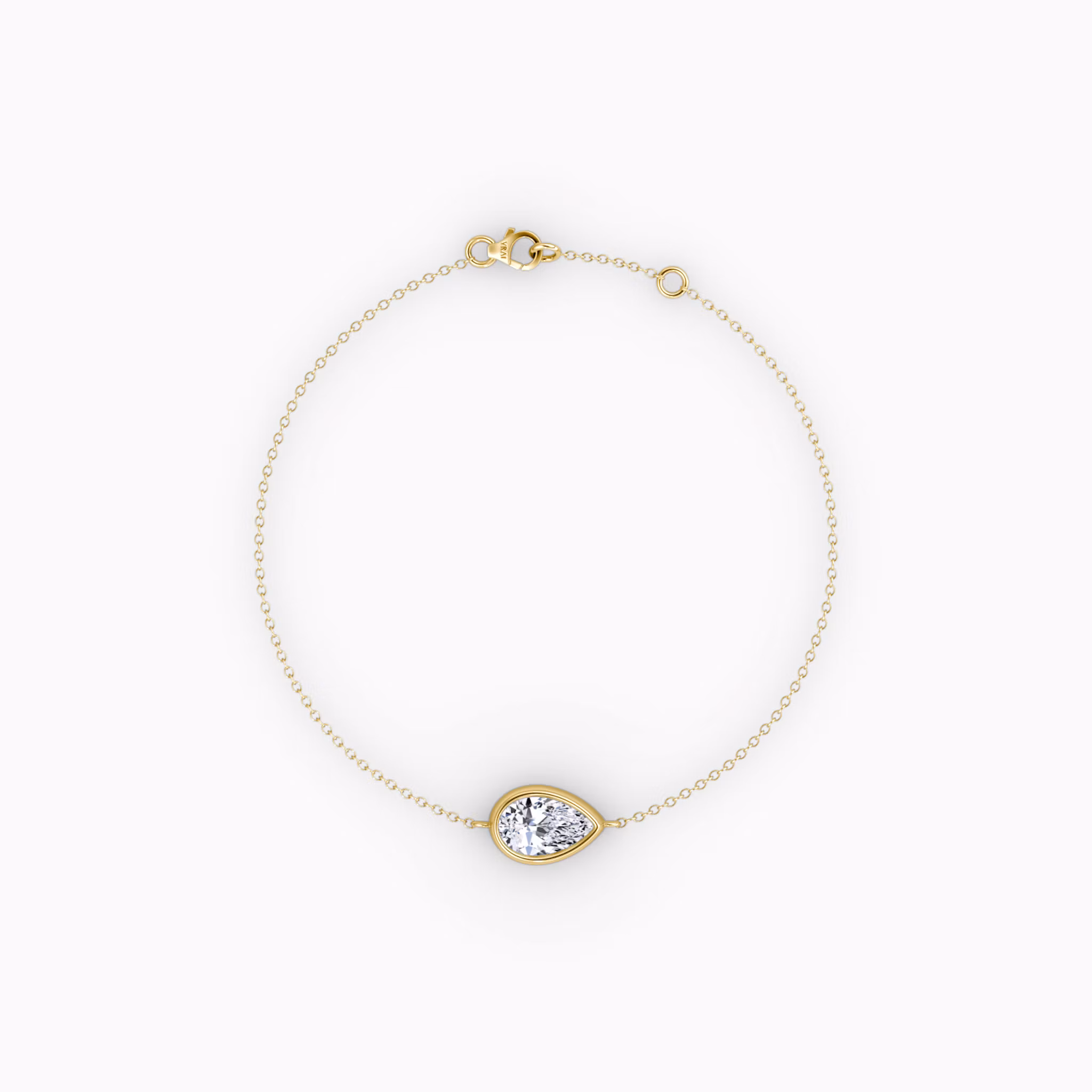 Bezel Solitär Armband Tropfen | Yellow Gold