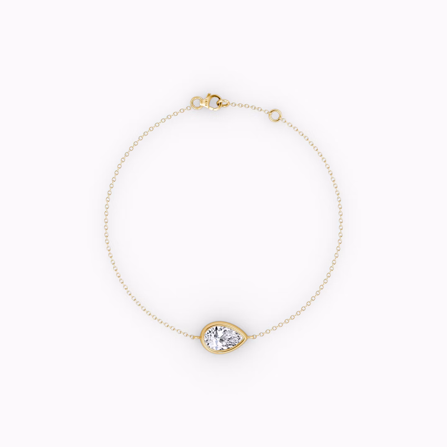 Bezel Solitaire Bracelet | Pear | 14k | Yellow Gold | caratWeight: 0.50ct