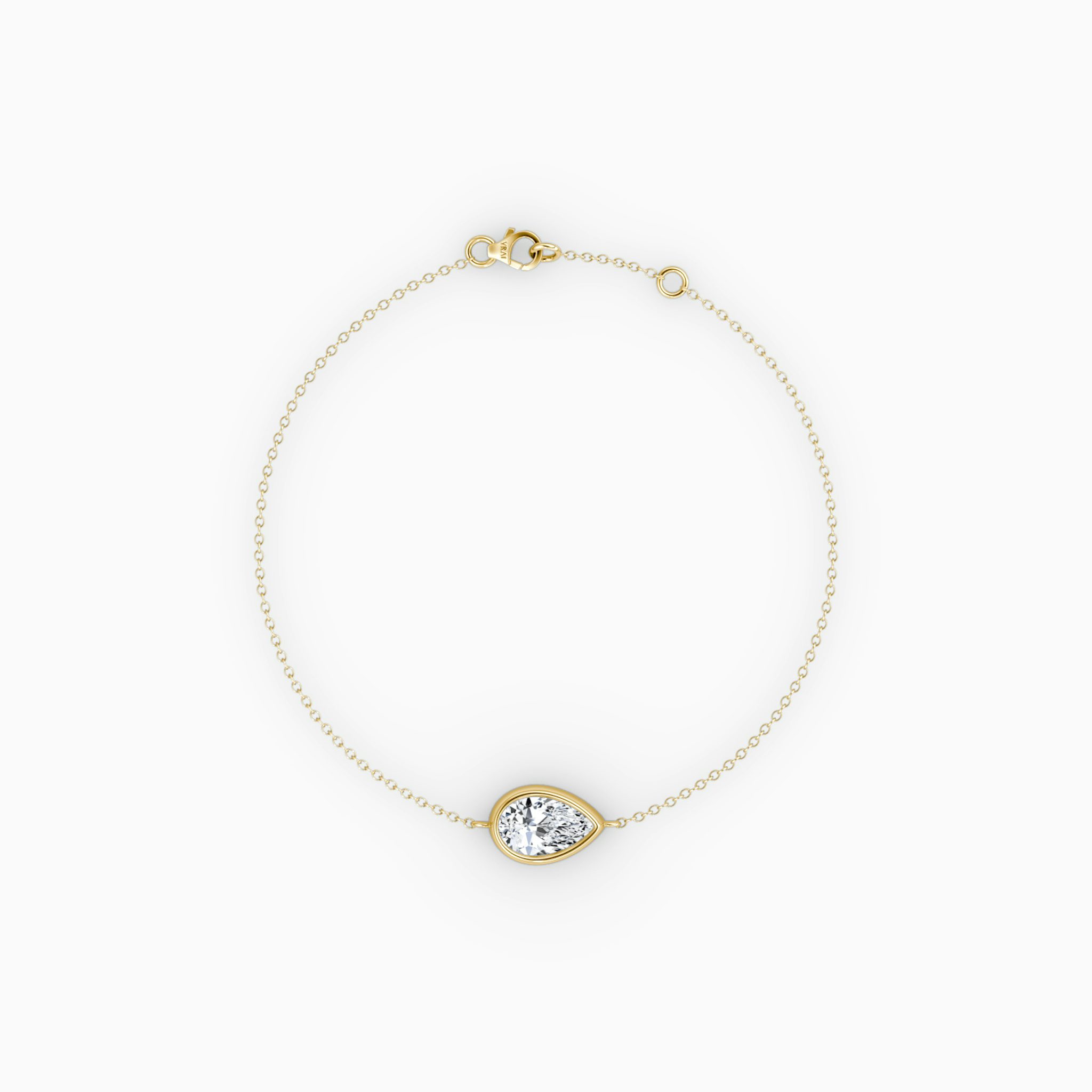 Bezel Solitaire Bracelet | Pear | 14k | Yellow Gold | caratWeight: 0.50ct
