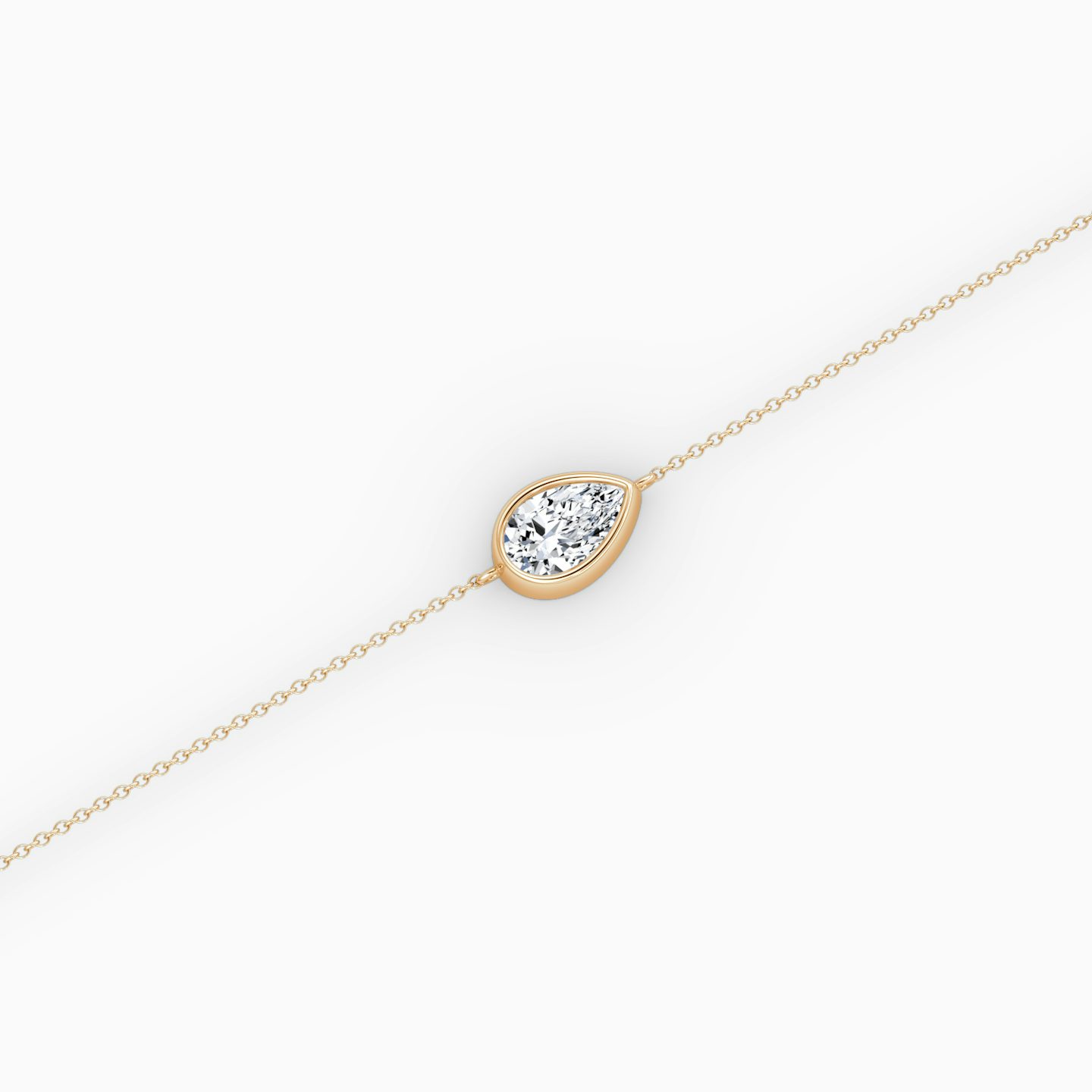 Bezel Solitaire Bracelet | Pear | 14k | Rose Gold | caratWeight: 0.50ct