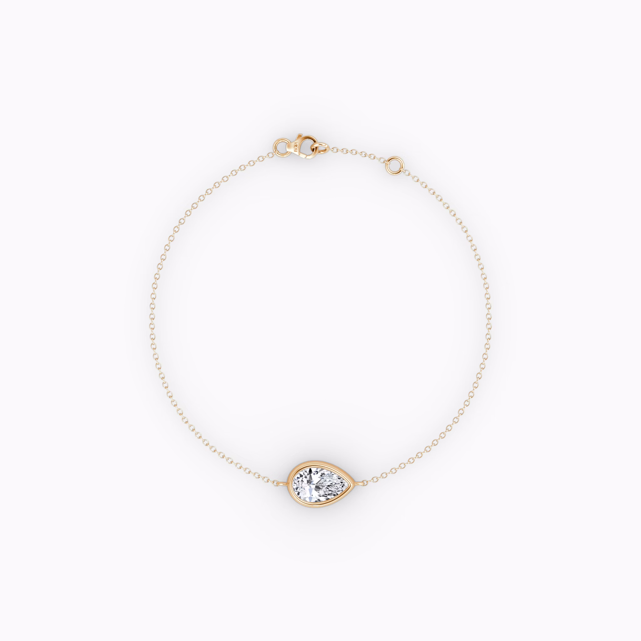 Bezel Solitaire Bracelet | Pear | 14k | Rose Gold | caratWeight: 0.50ct