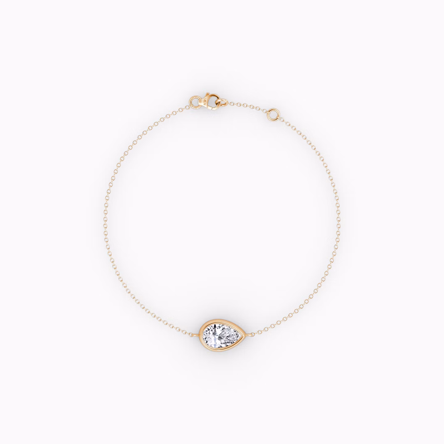 Bezel Solitaire Bracelet | Pear | 14k | Rose Gold | caratWeight: 0.50ct