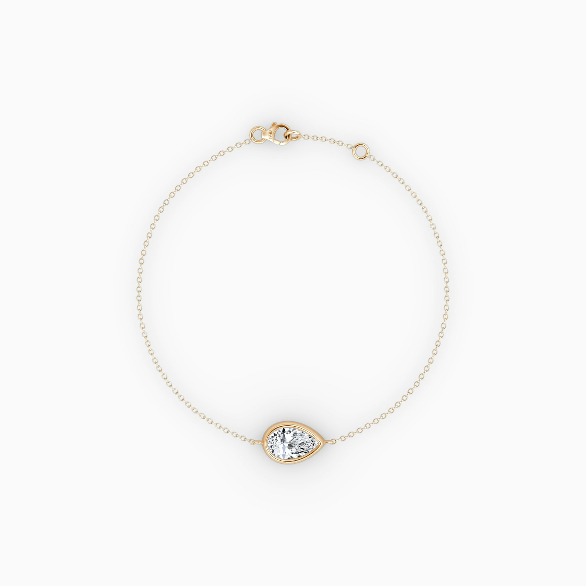 Bezel Solitaire Bracelet | Pear | 14k | Rose Gold | caratWeight: 0.50ct