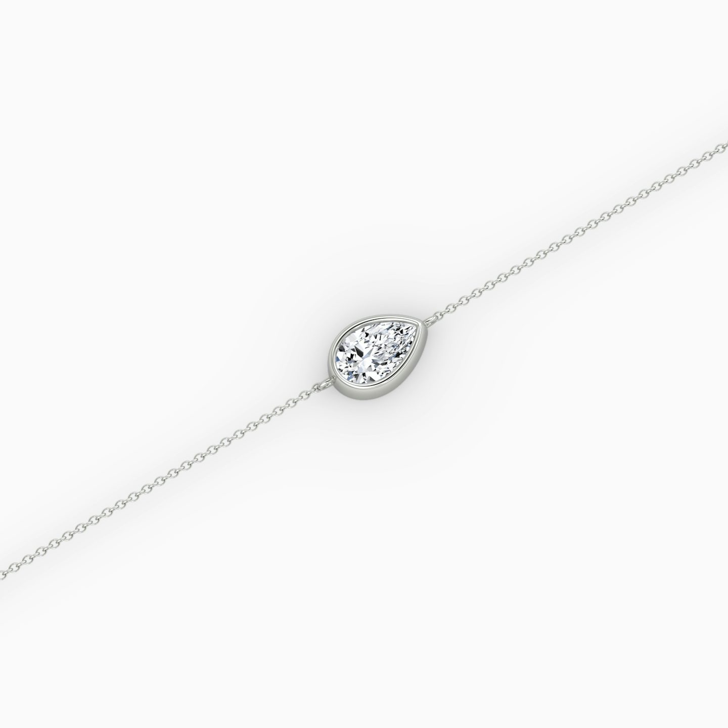 Bezel Solitaire Bracelet | Pear | 14k | White Gold | caratWeight: 0.50ct