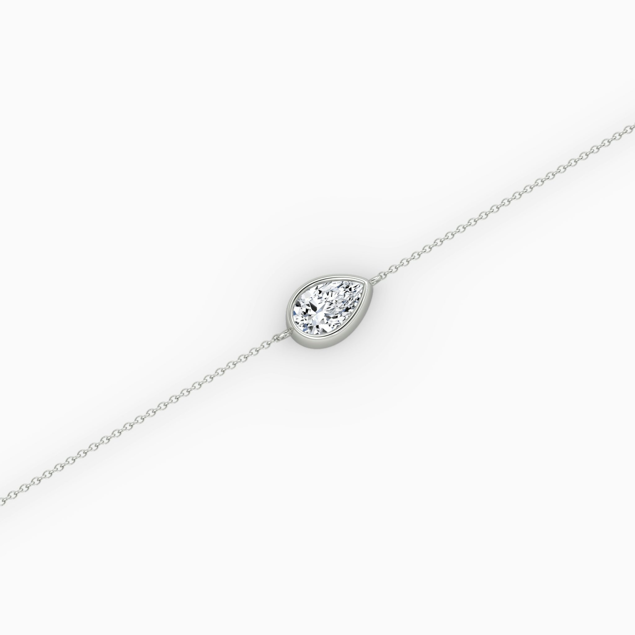 Bezel Solitaire Bracelet | Pear | 14k | White Gold | caratWeight: 0.50ct